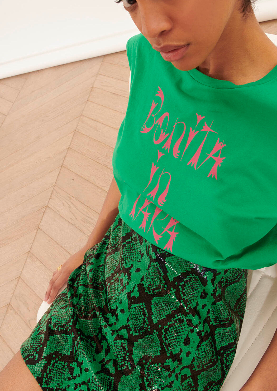 T-shirt Tenerife vert en coton Faume - seconde main