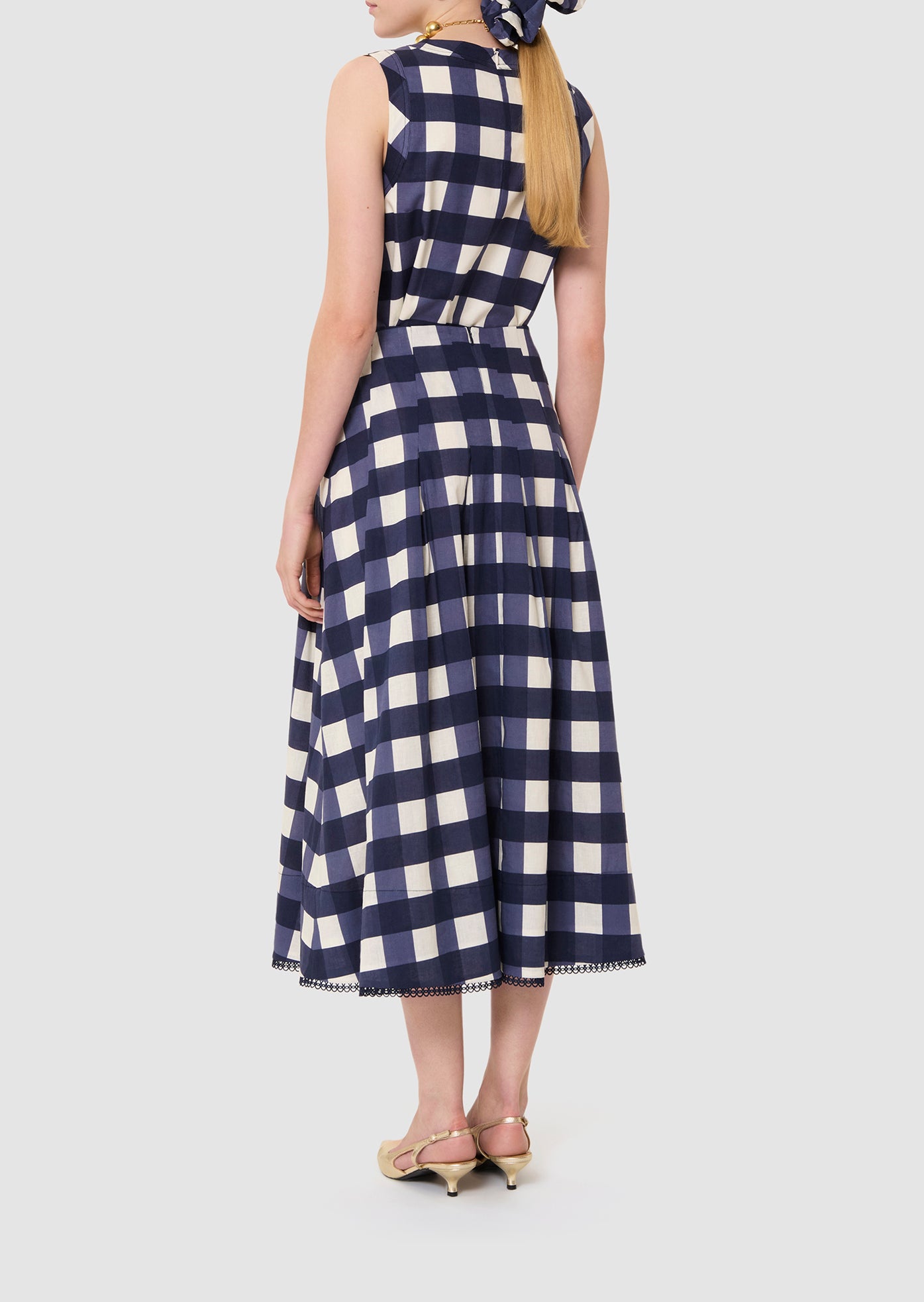 Jupe bleu nuit en vichy Javoue Faume - seconde main