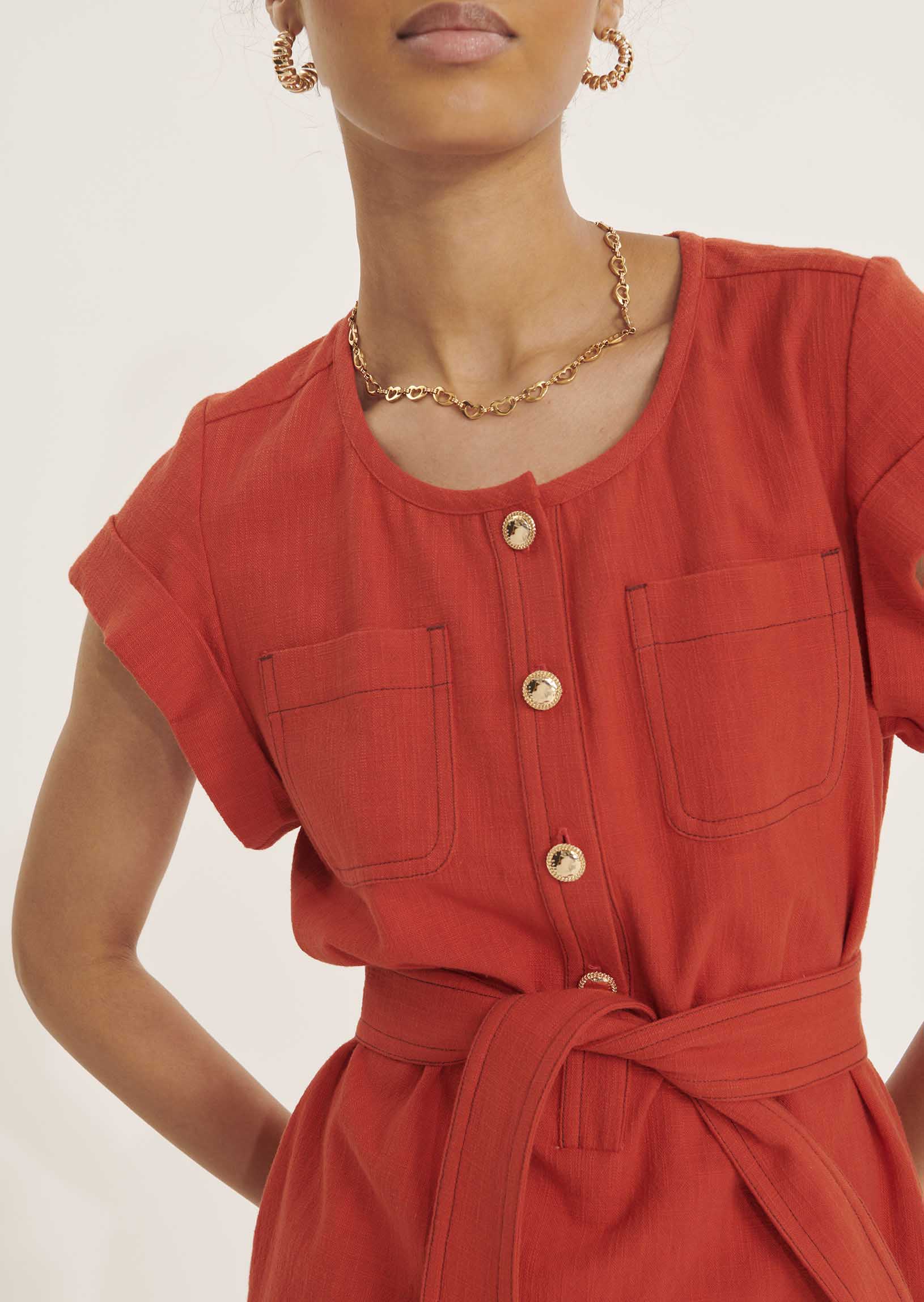 Robe Richelieu rouge en coton Faume - seconde main