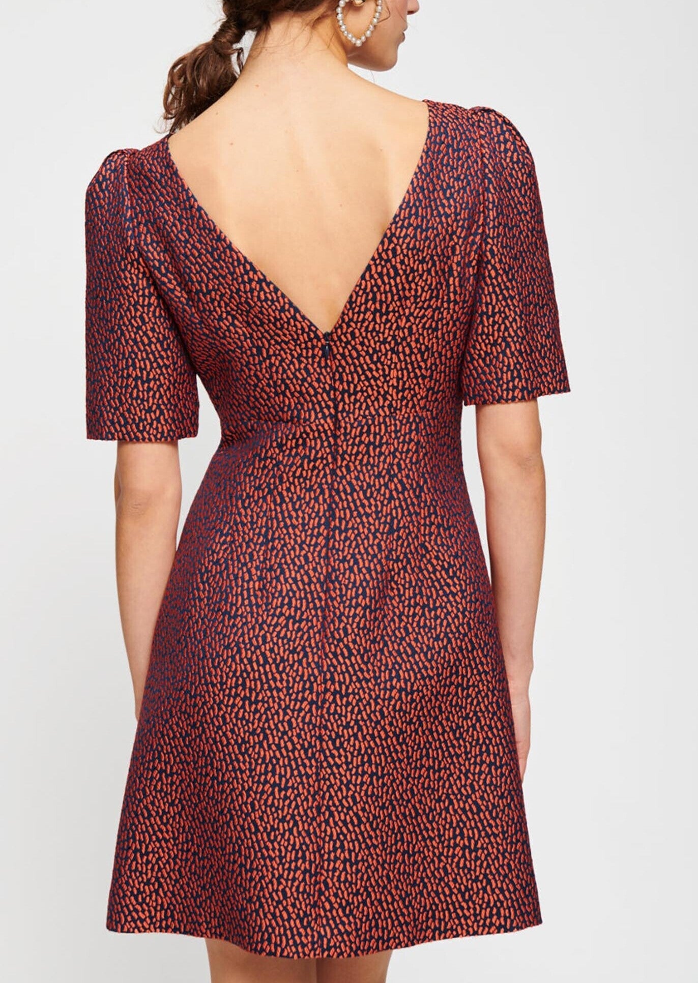 Robe en jacquard bleu nuit Faume - seconde main