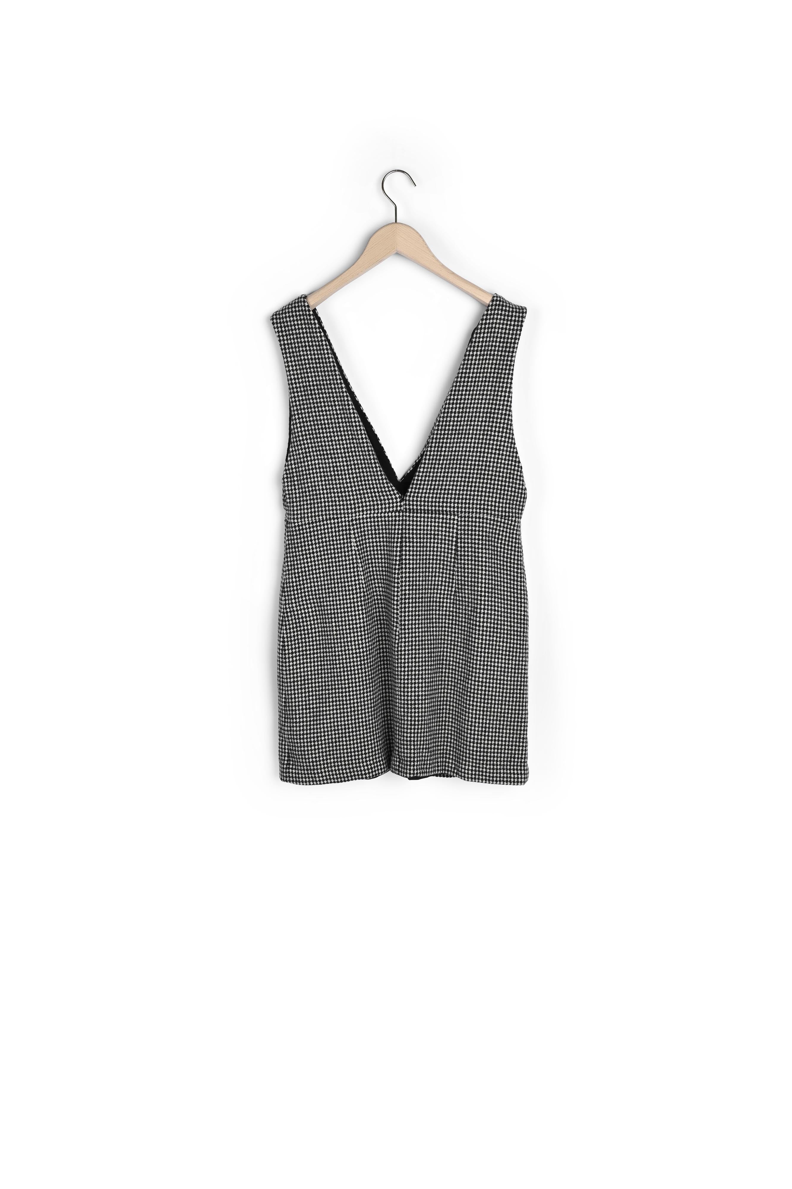 Robe petit carreau bi-couleur en laine Faume - seconde main