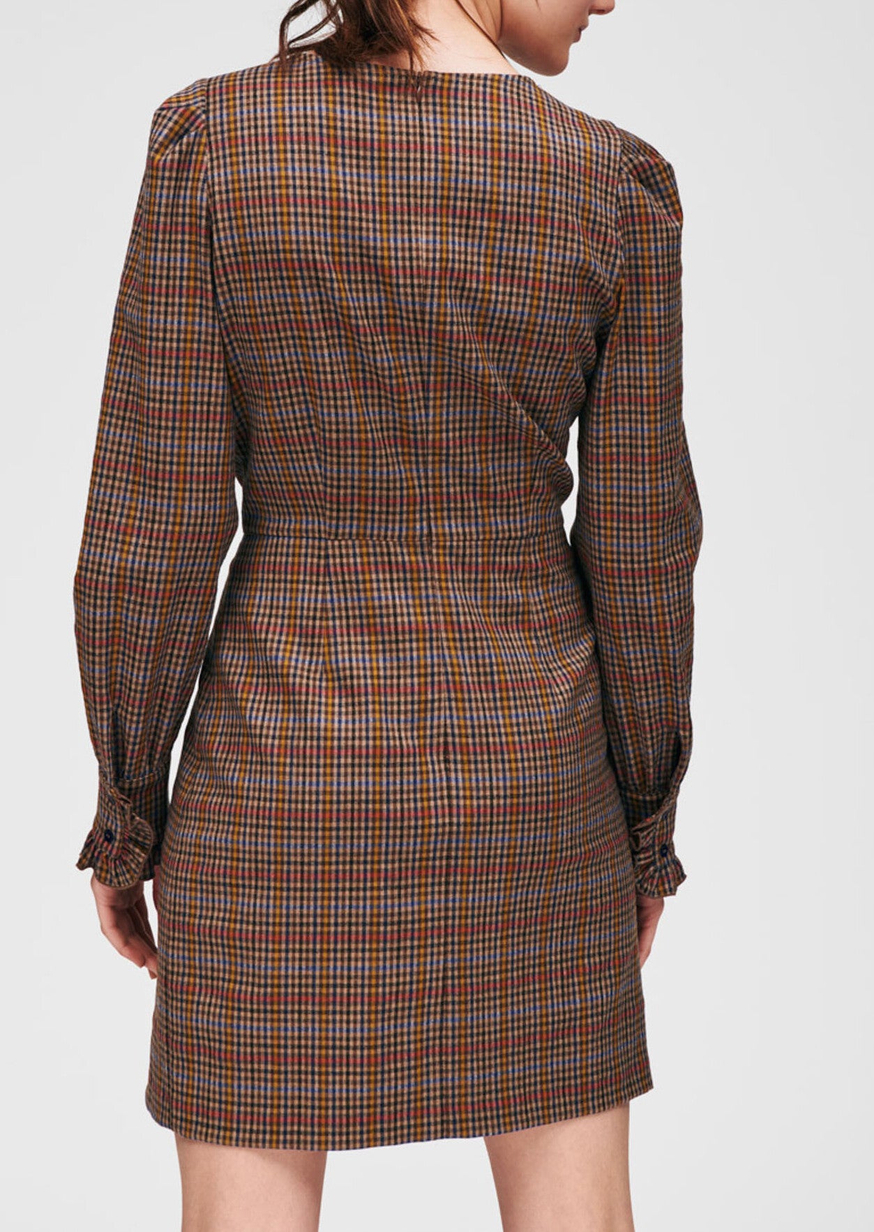 Robe marron imprimé carreaux Faume - seconde main