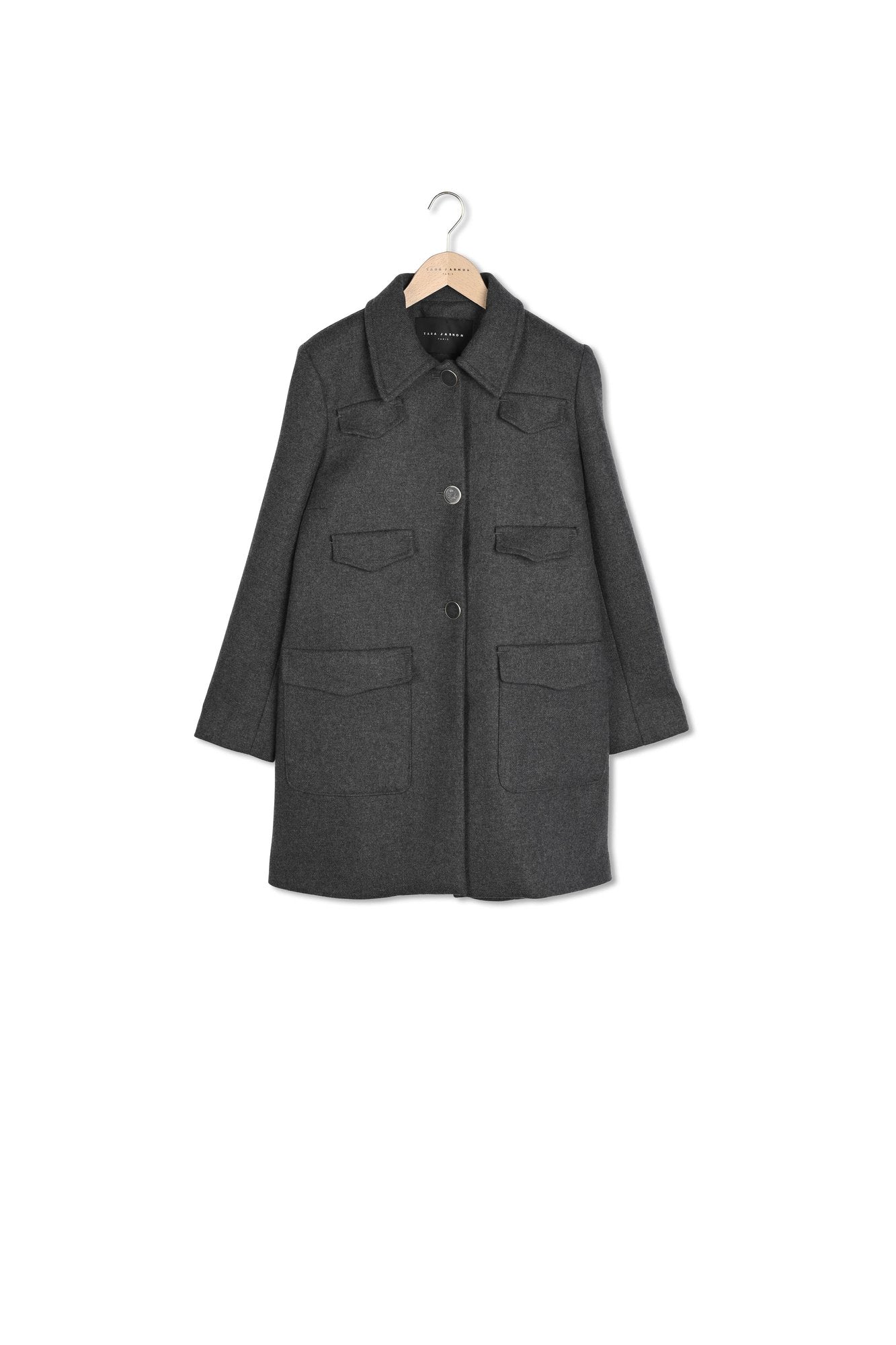 Manteau Marin gris en drap caban Faume - seconde main