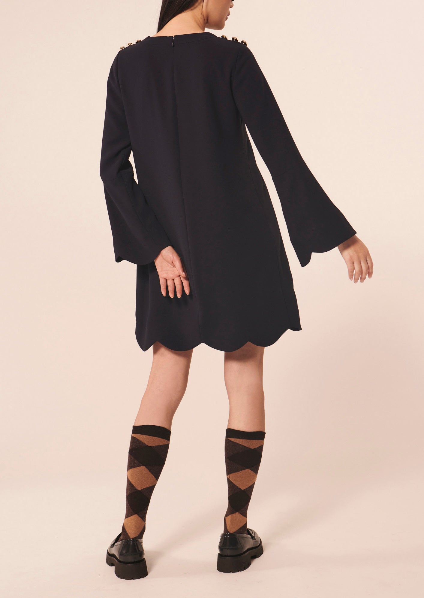 Robe Ruodana bleu nuit en crêpe Faume - seconde main