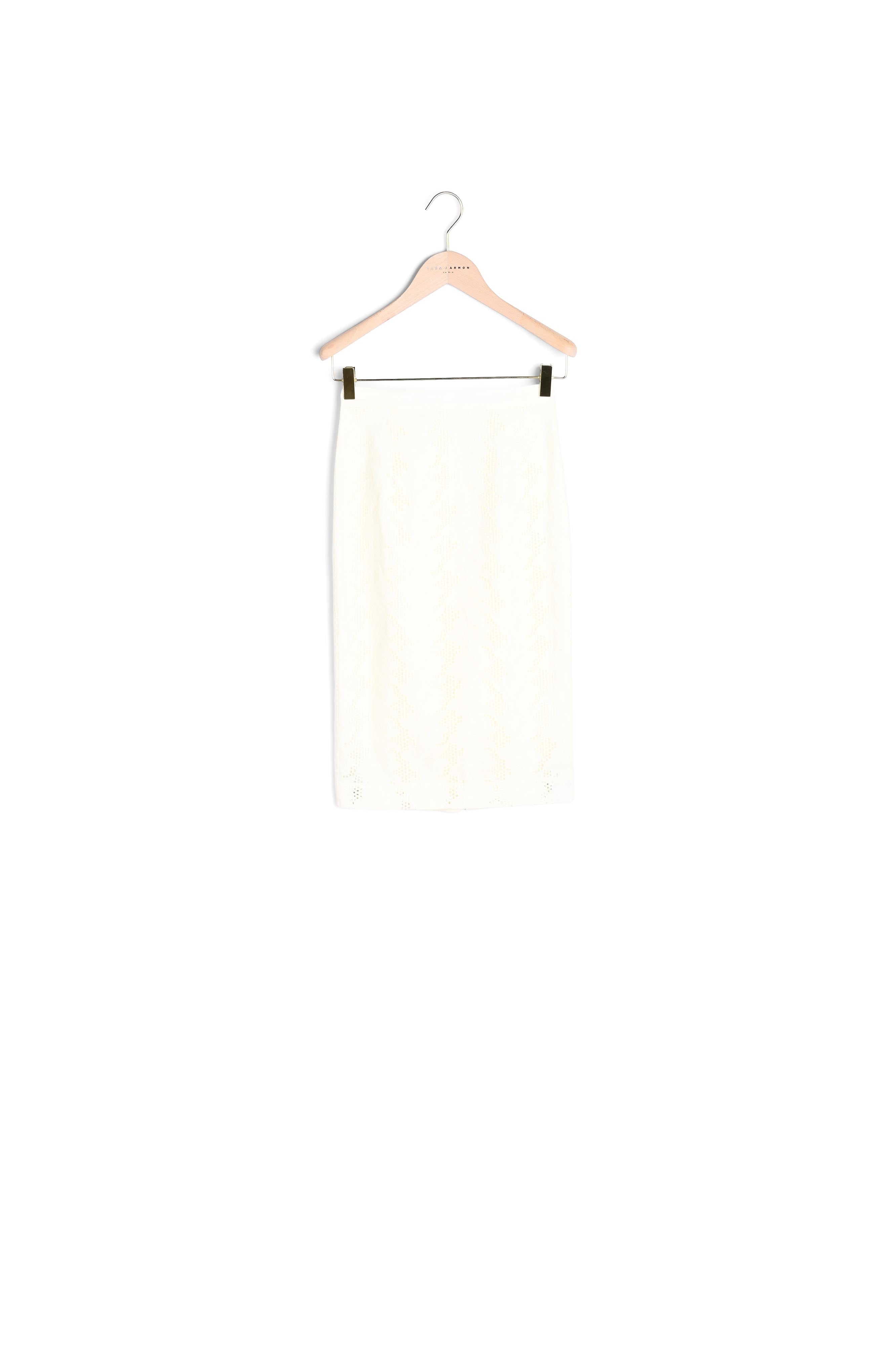 Jupe Jack écrue en coton avec broderie anglaise fleurs champêtre Faume - seconde main