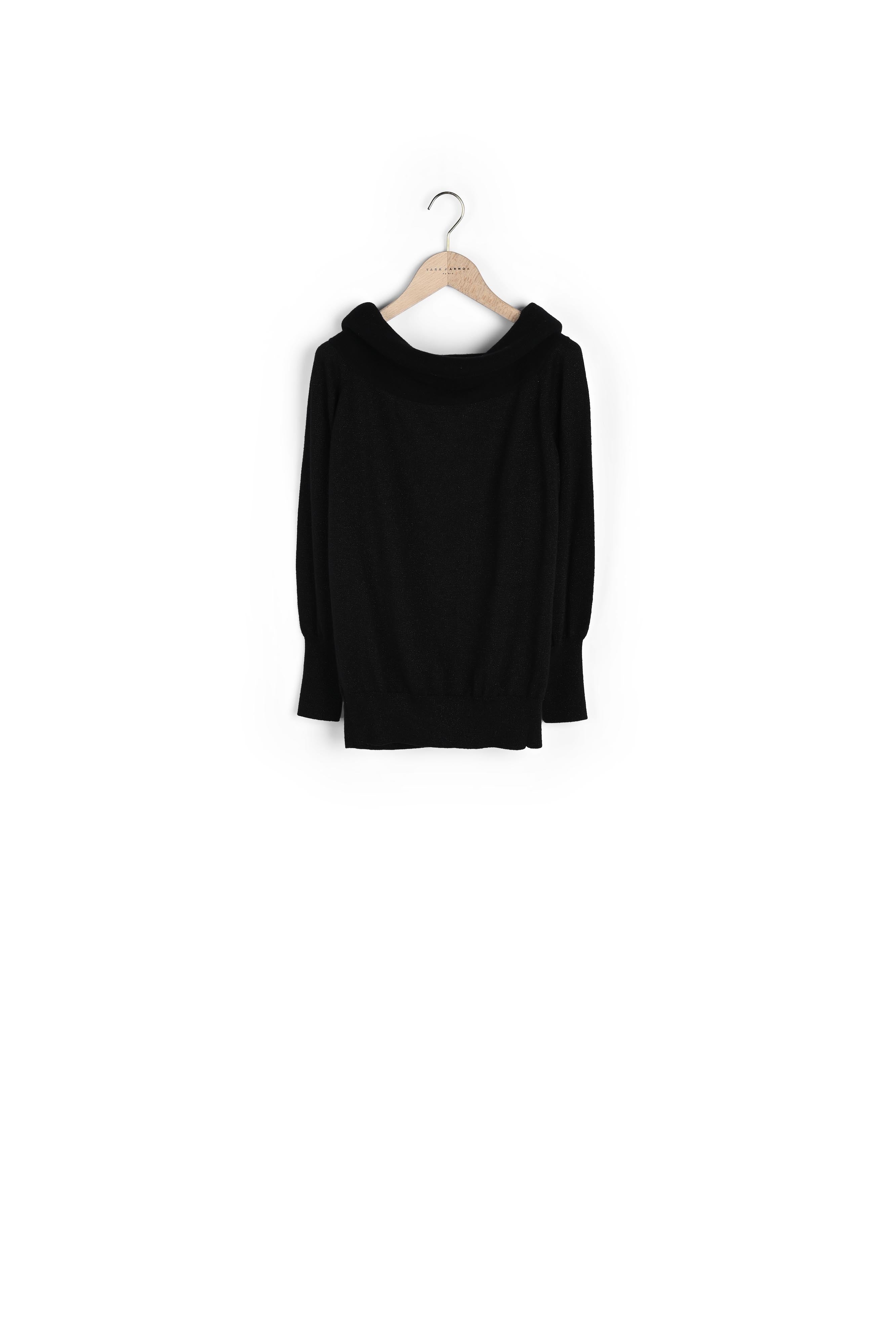 Pull Pin-Up noir en merinos et cachemire Faume - seconde main