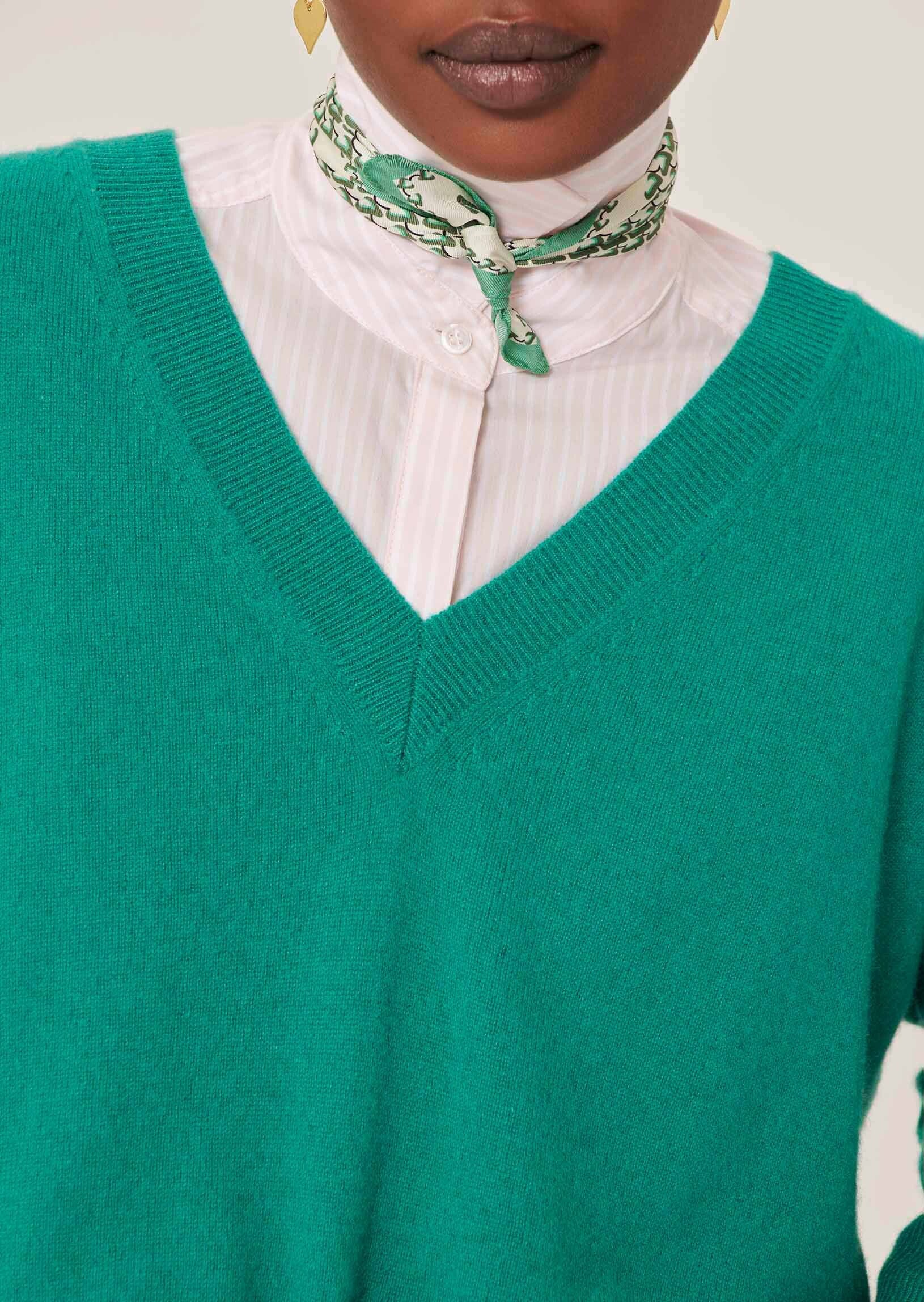 Pull Poudre émeraude en cachemire Faume - seconde main