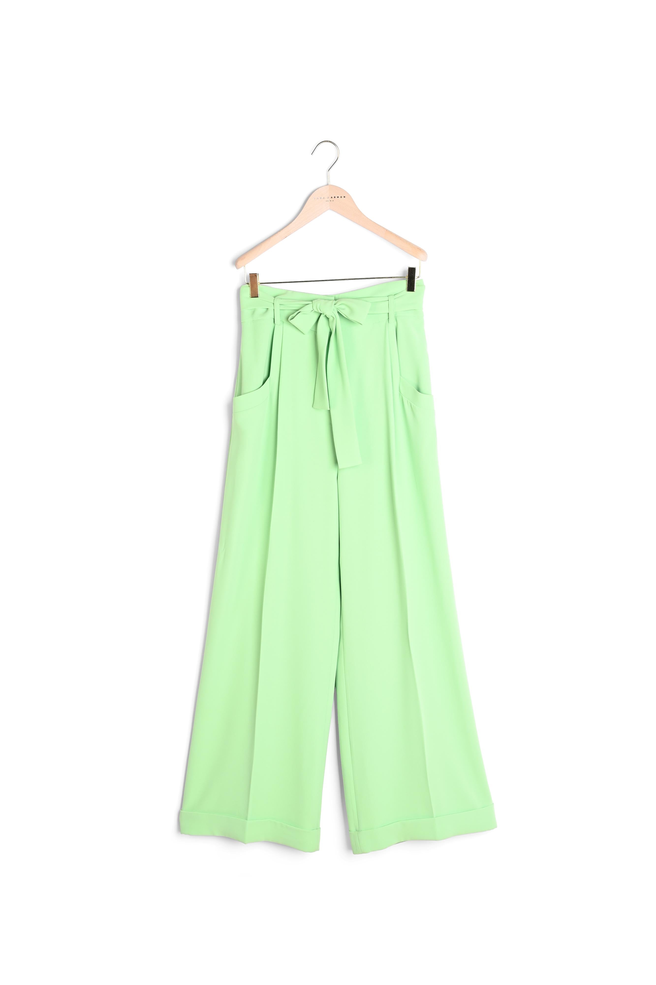 Pantalon Pyla vert en crêpe Faume - seconde main