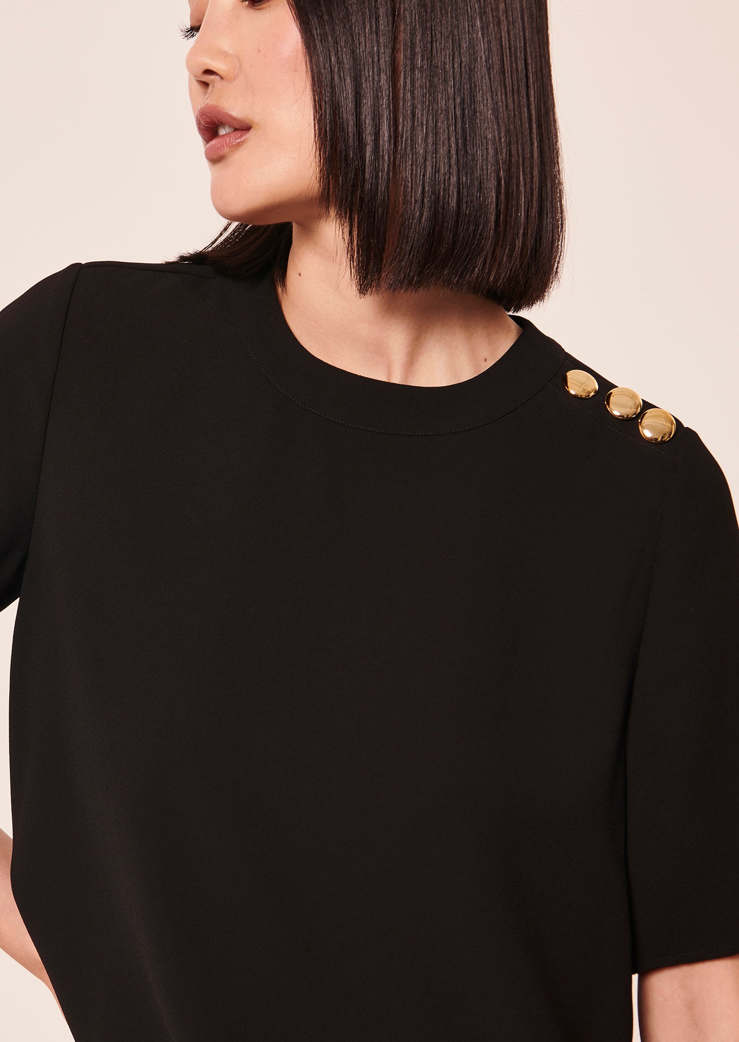 Top Tasha noir en crêpe Faume - seconde main