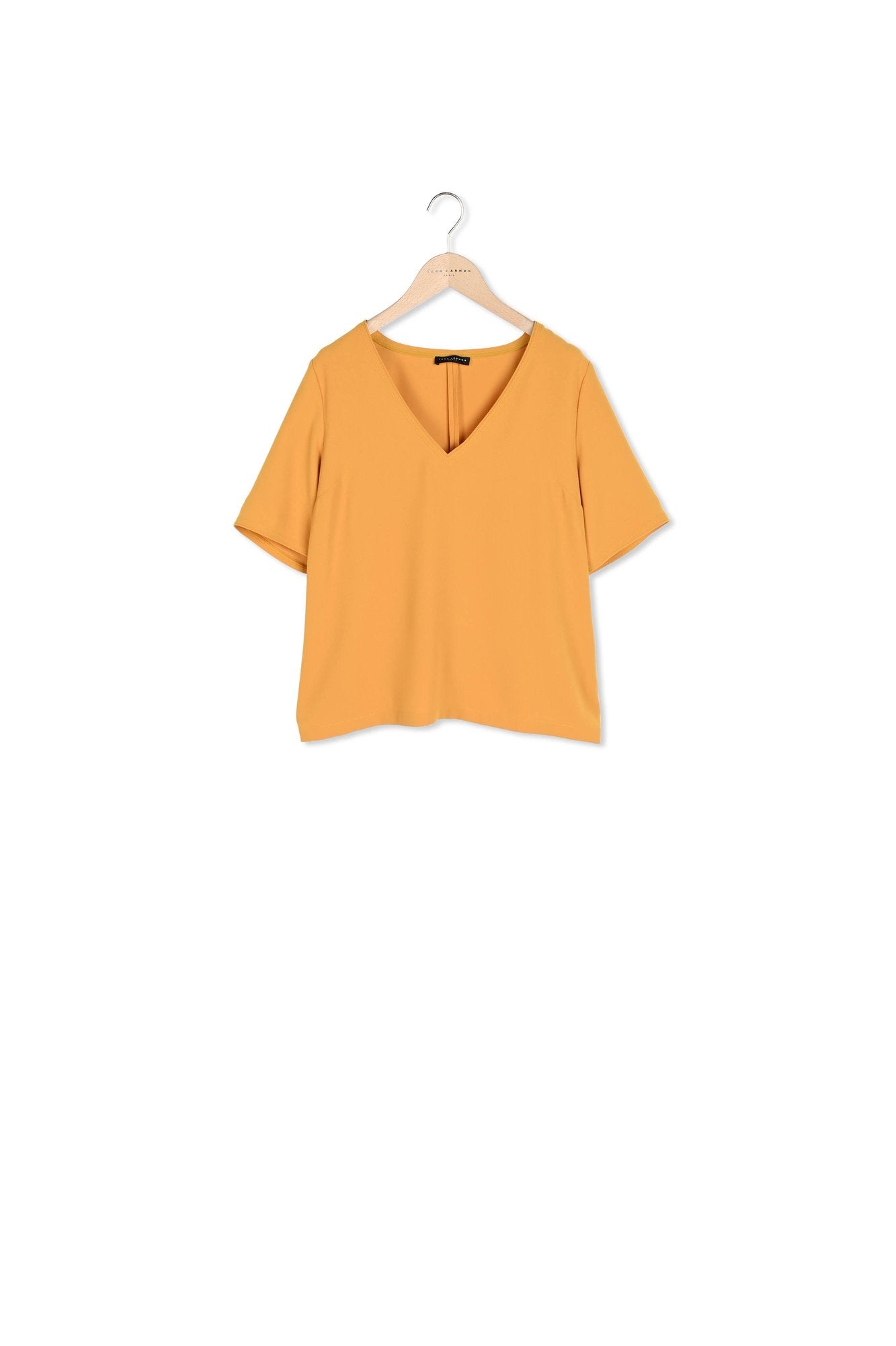 Top Toscane jaune en crêpe Faume - seconde main