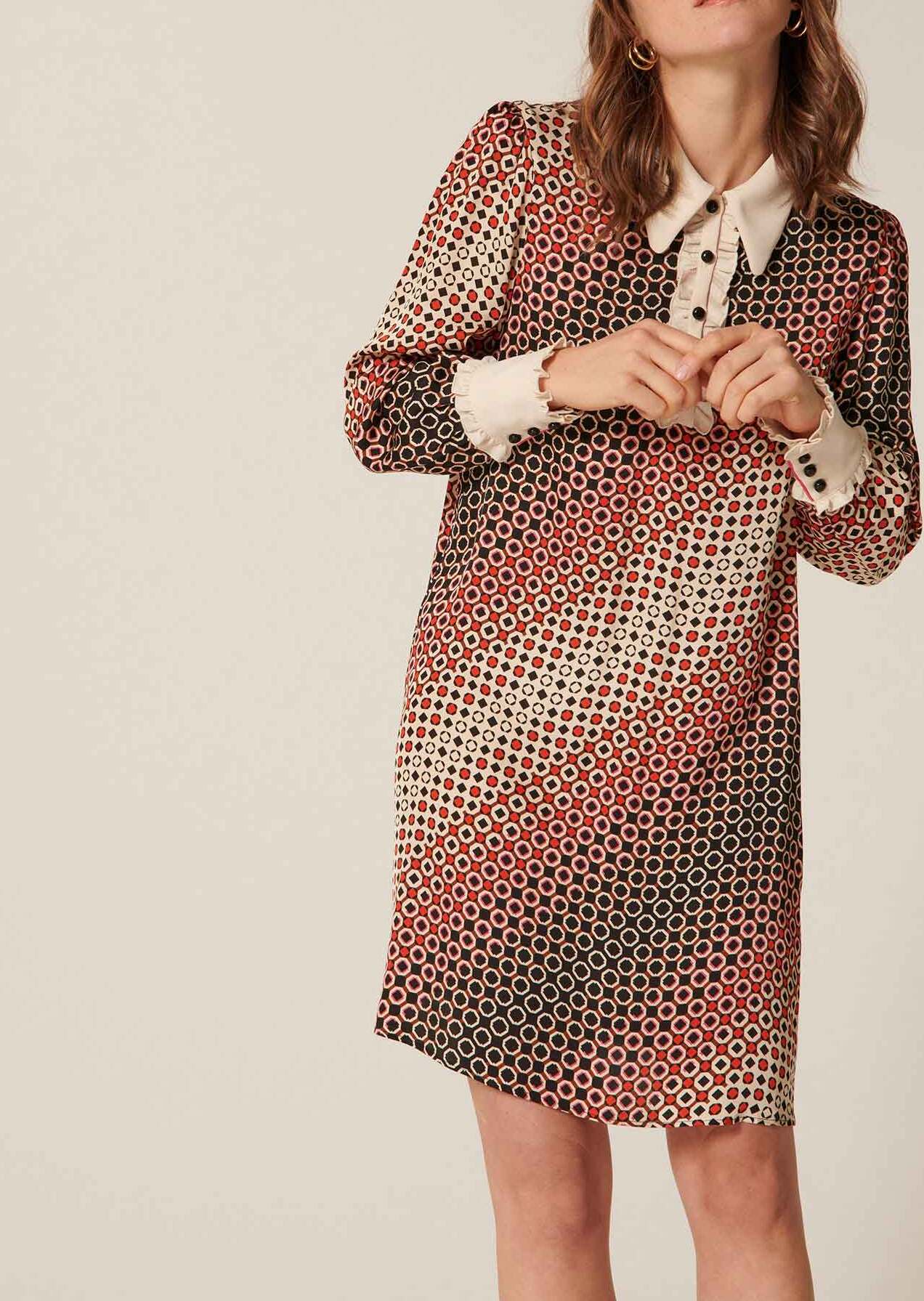 Robe Reyri écrue imprimé graphique Faume - seconde main