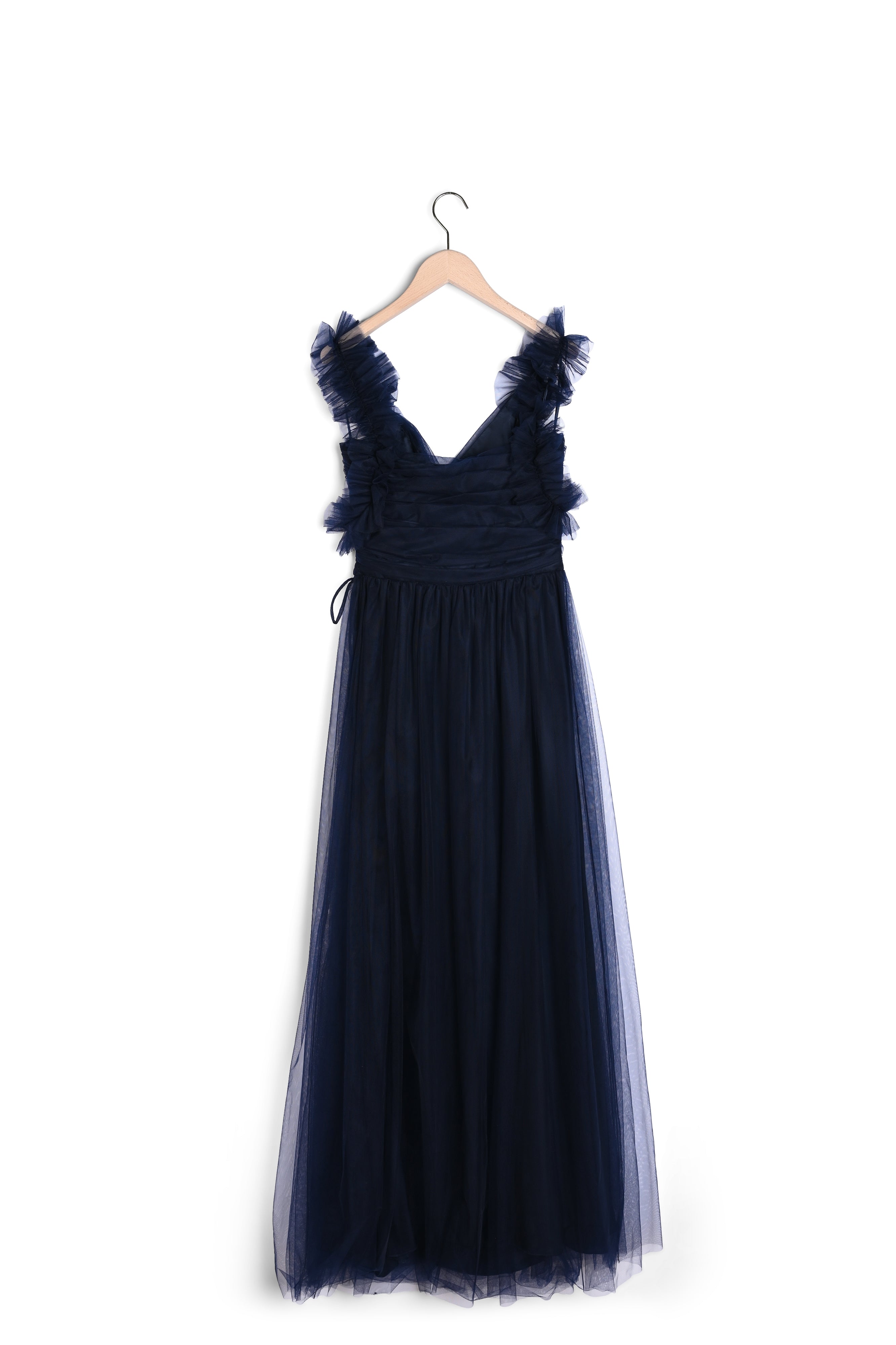Robe longue en tulle bleu nuit Faume - seconde main