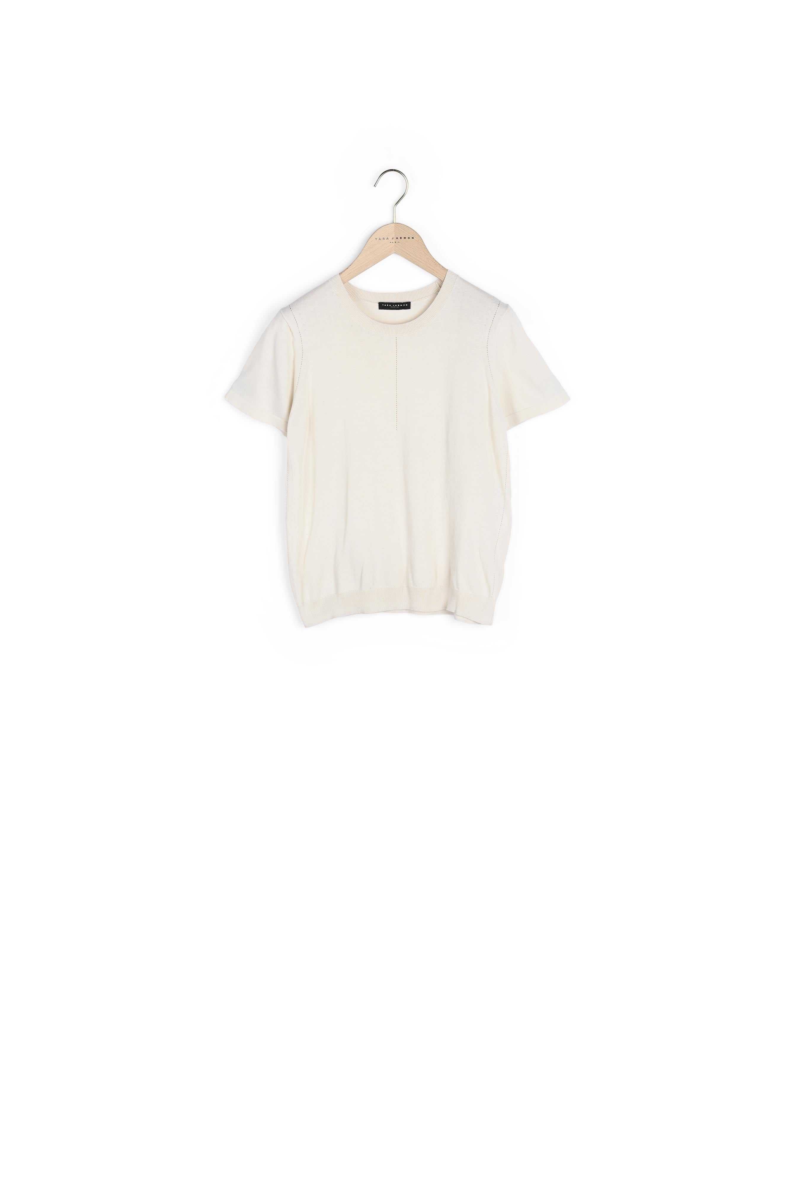 Pull Pistache écru en coton extrafin Faume - seconde main