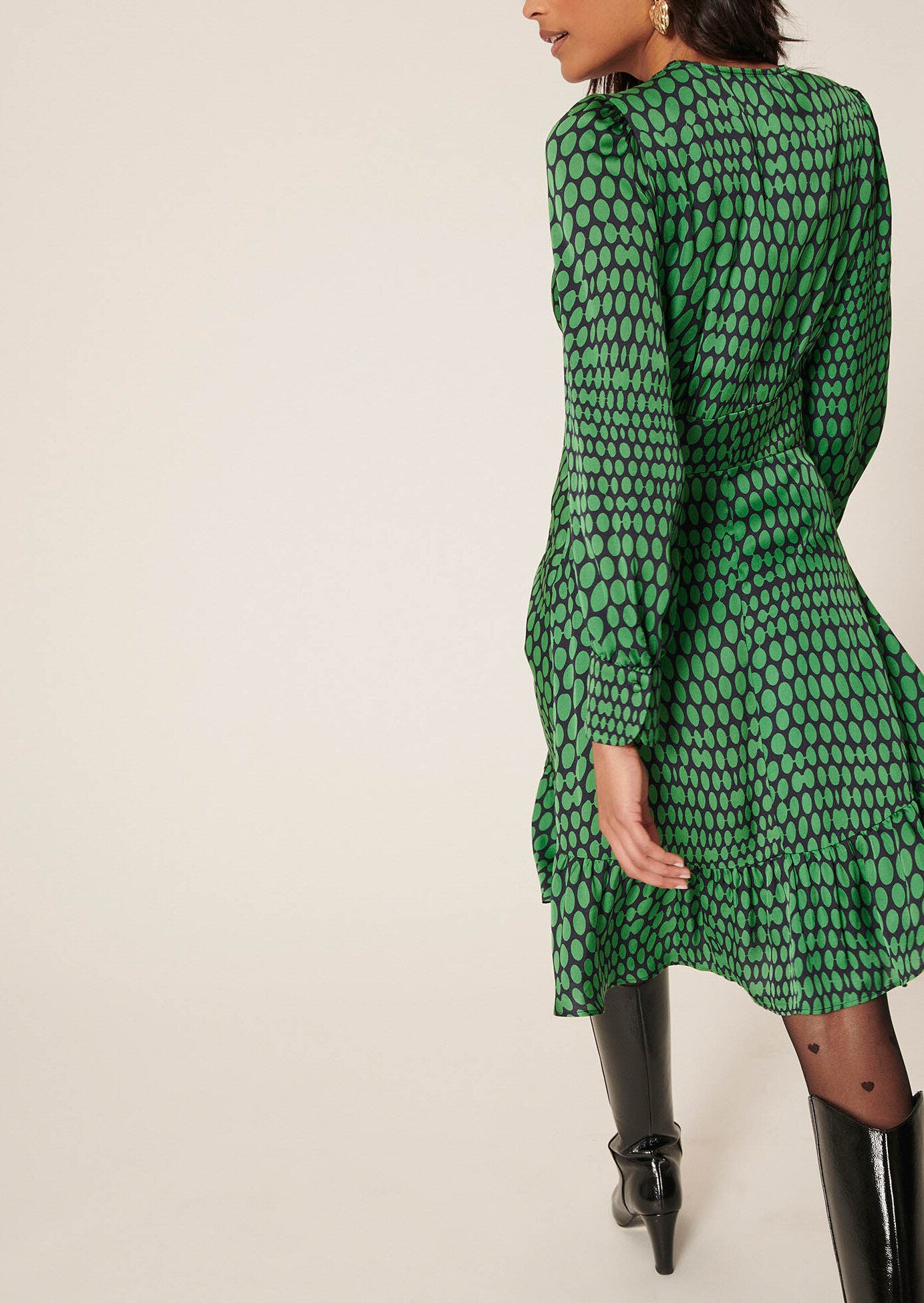 Robe Rain verte imprimé pois Faume - seconde main