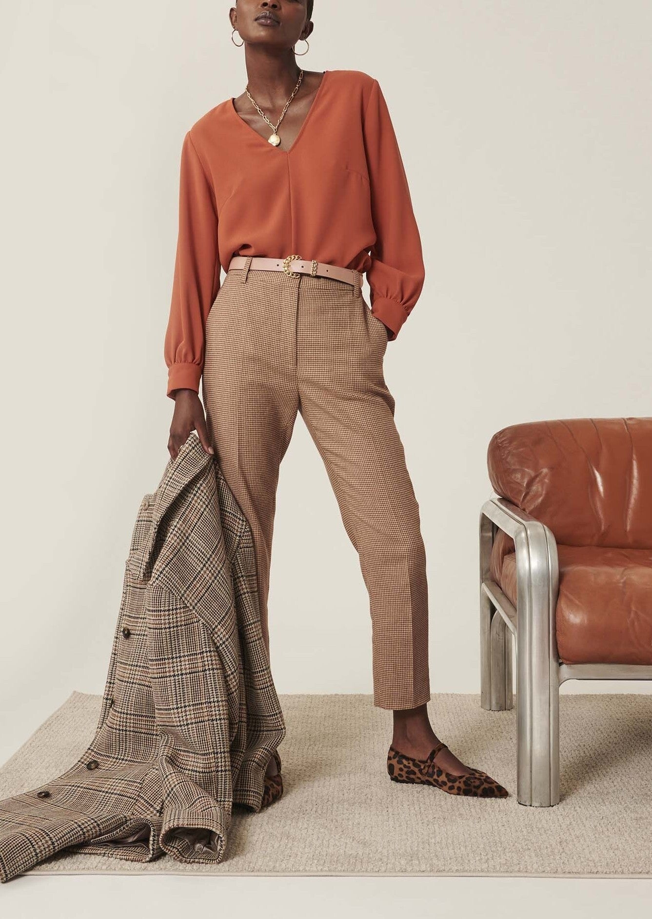 Blouse Taddeus orange en crêpe Faume - seconde main