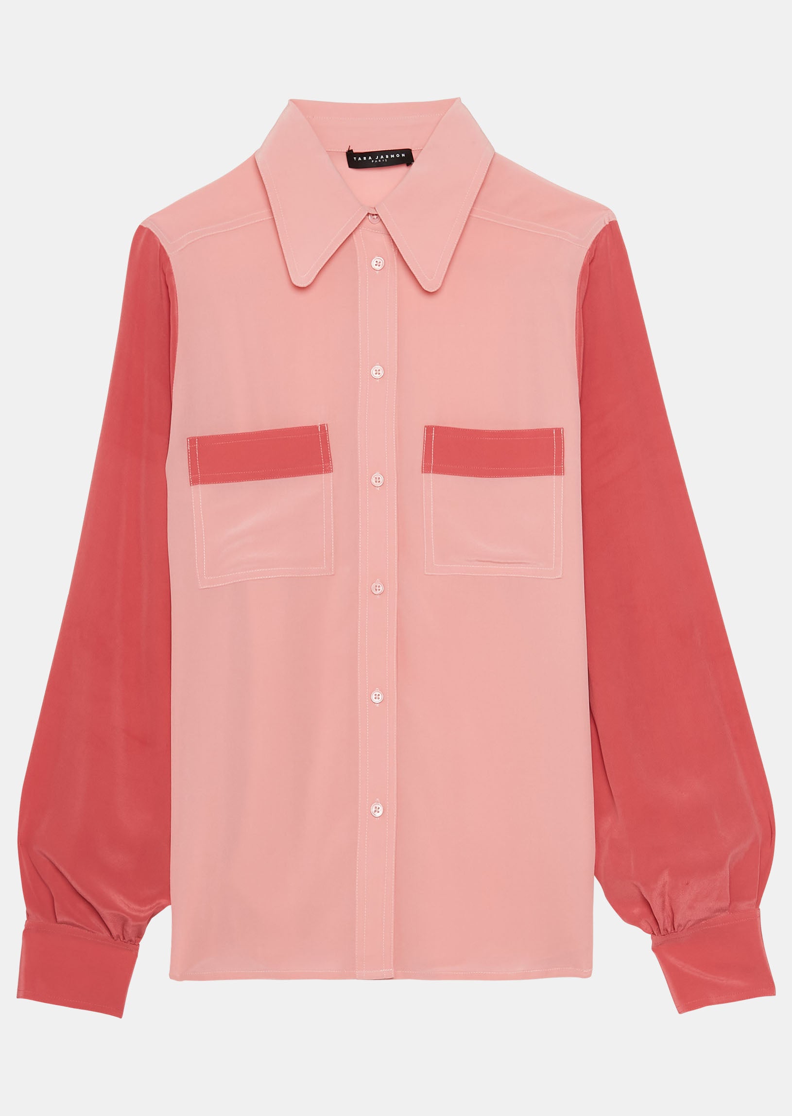Chemise Canella vieux rose en crêpe de Chine Faume - seconde main