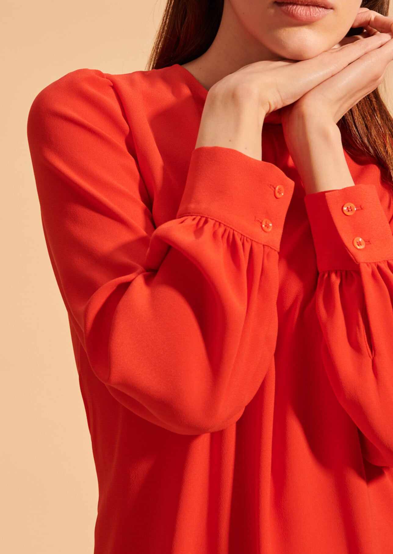 Robe Rosslyn en crêpe martelé passion Faume - seconde main