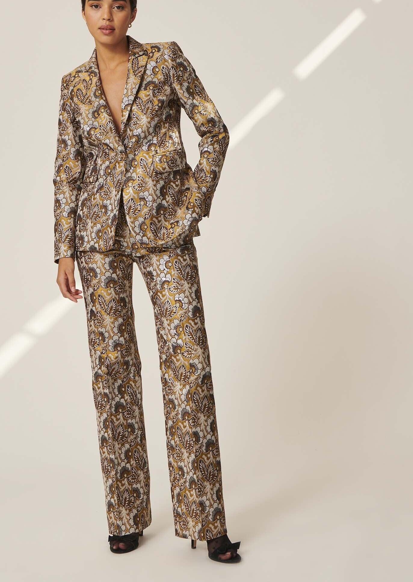 Veste Veroucha mordoré en jacquard fleuri Faume - seconde main