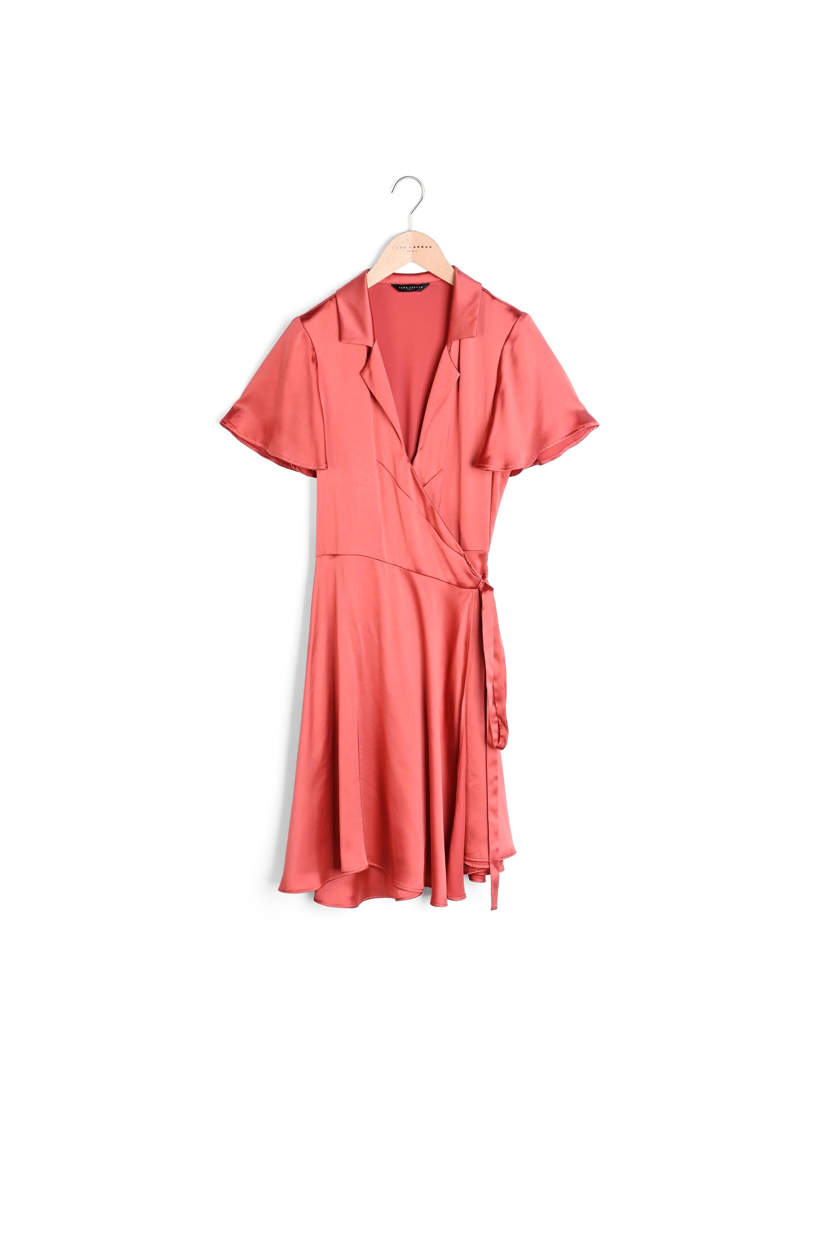 Robe Rybasi bois de rose en satin Faume - seconde main