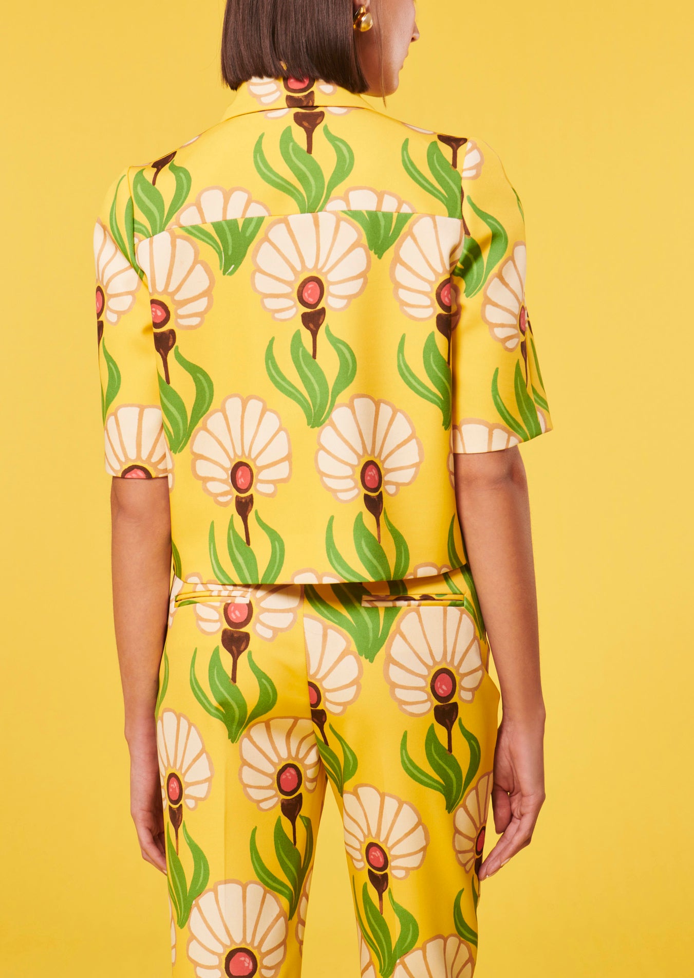 Top Thadea jaune à motif fleurs Faume - seconde main