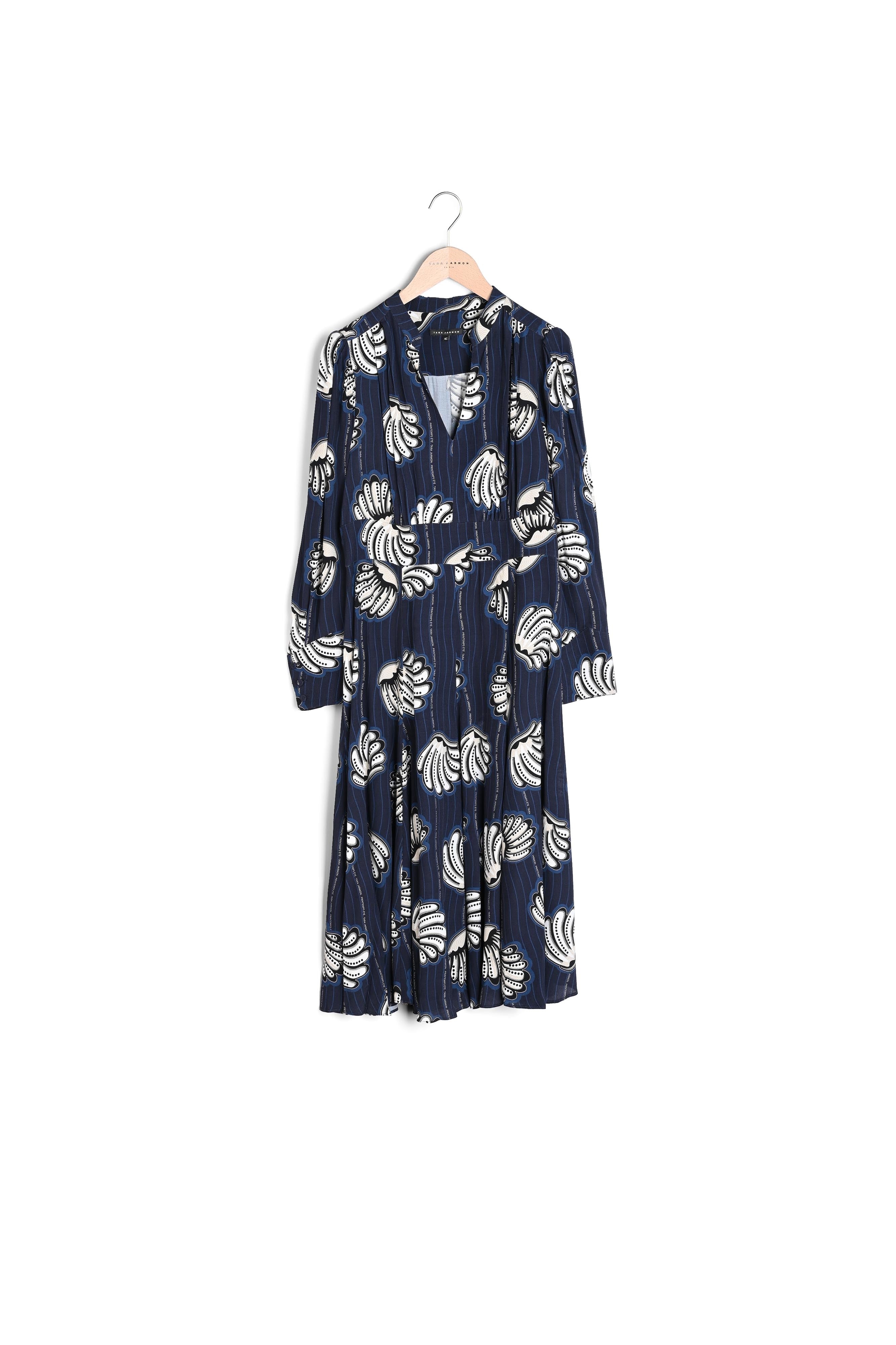 Robe Rio en viscose bleu nuit imprimé coquillages Faume - seconde main