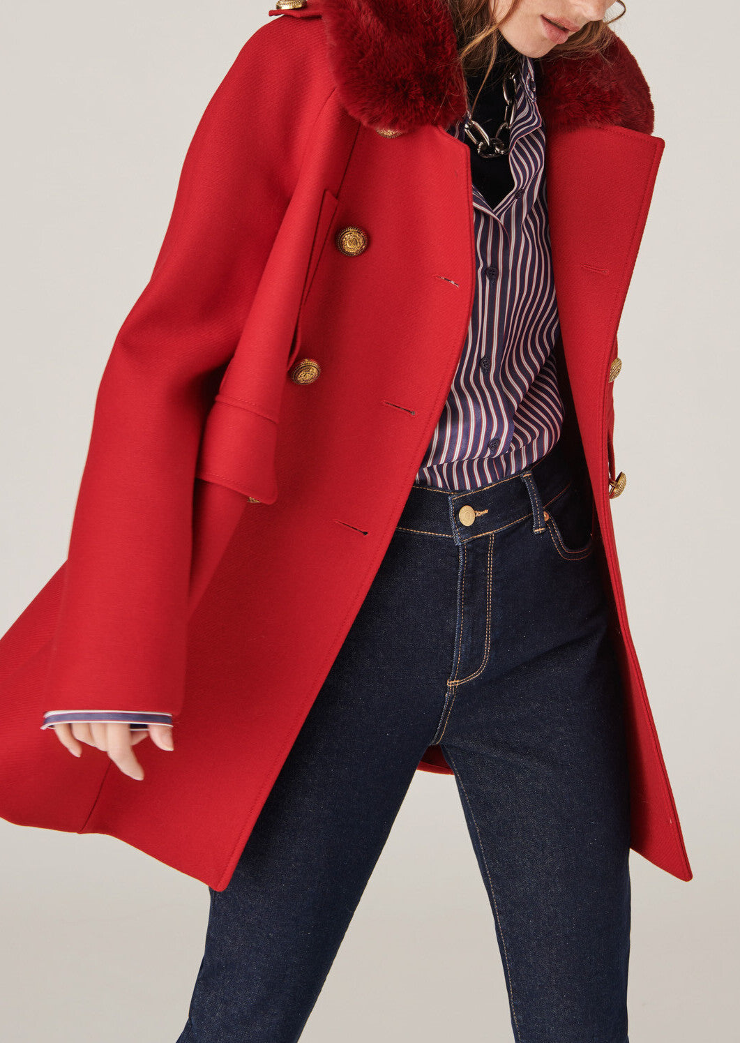 Manteau Mick en laine rouge Faume - seconde main