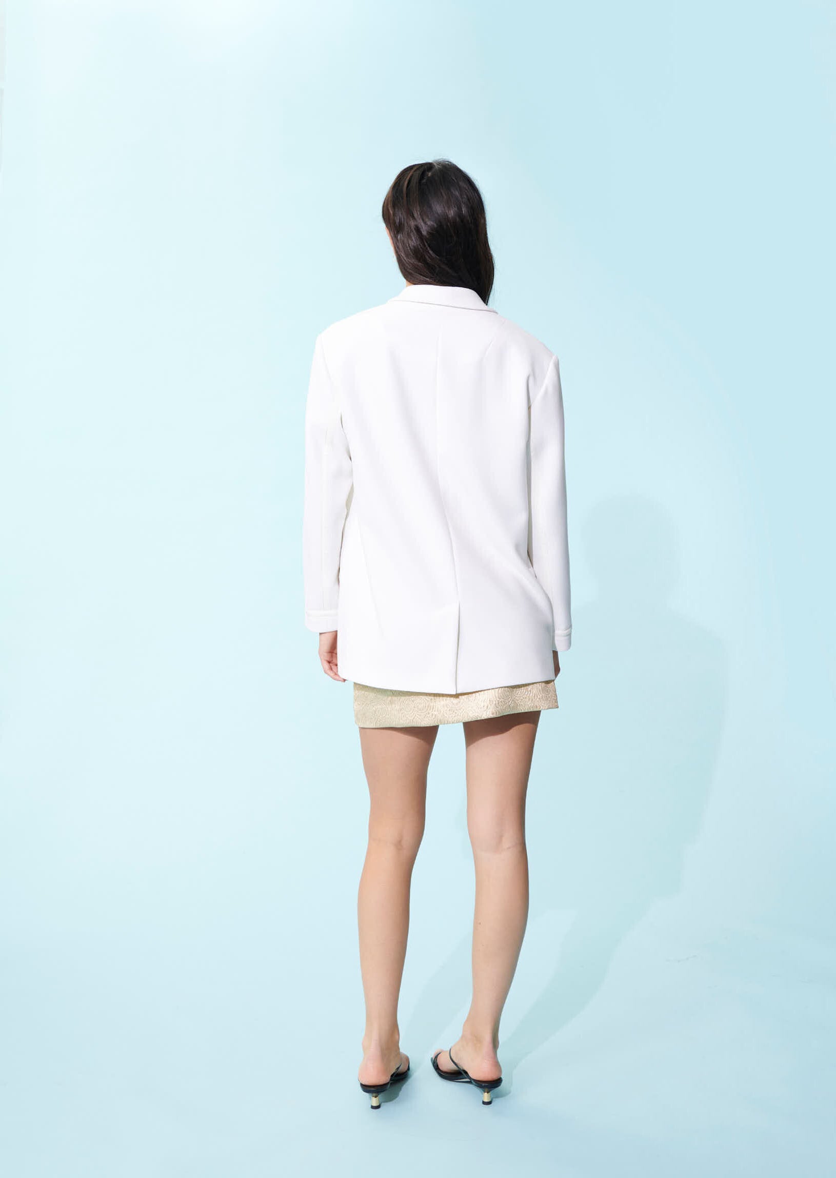 Veste Vick de tailleur écrue en crêpe Faume - seconde main