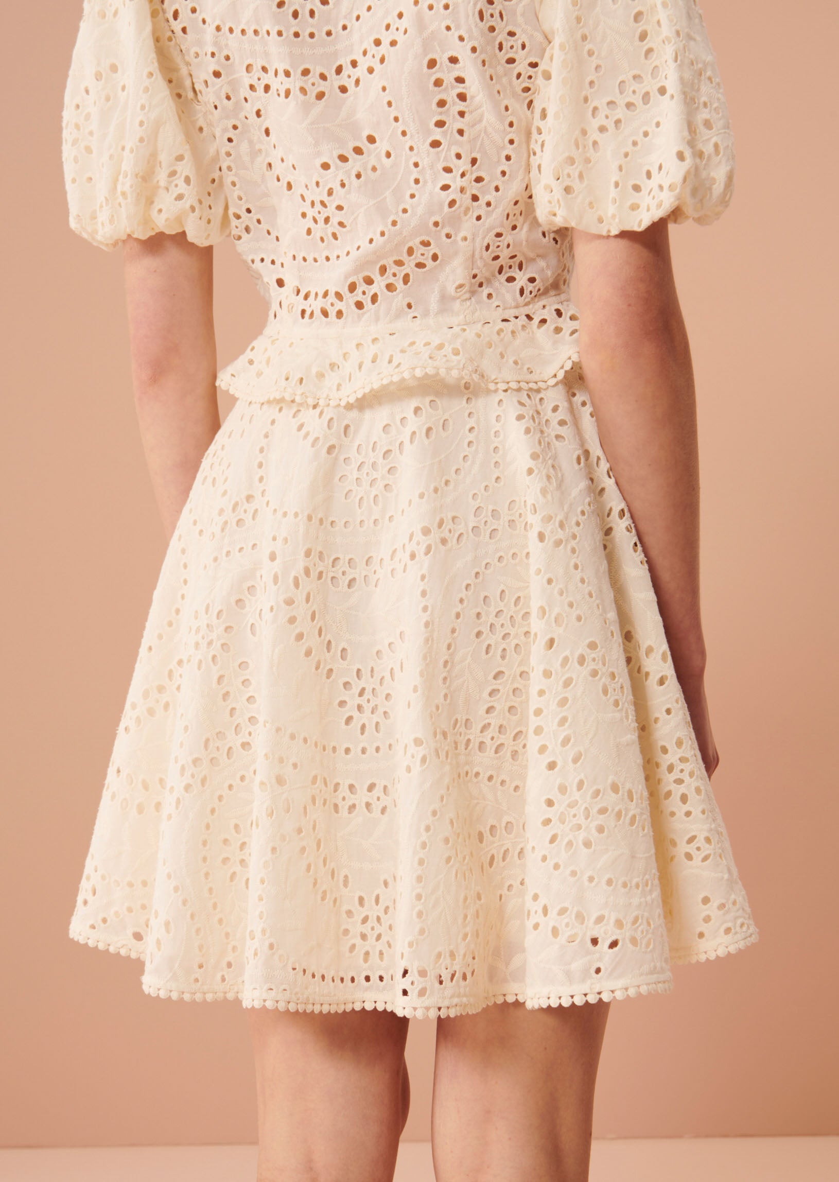 Jupe Jenessa écrue en broderie Faume - seconde main