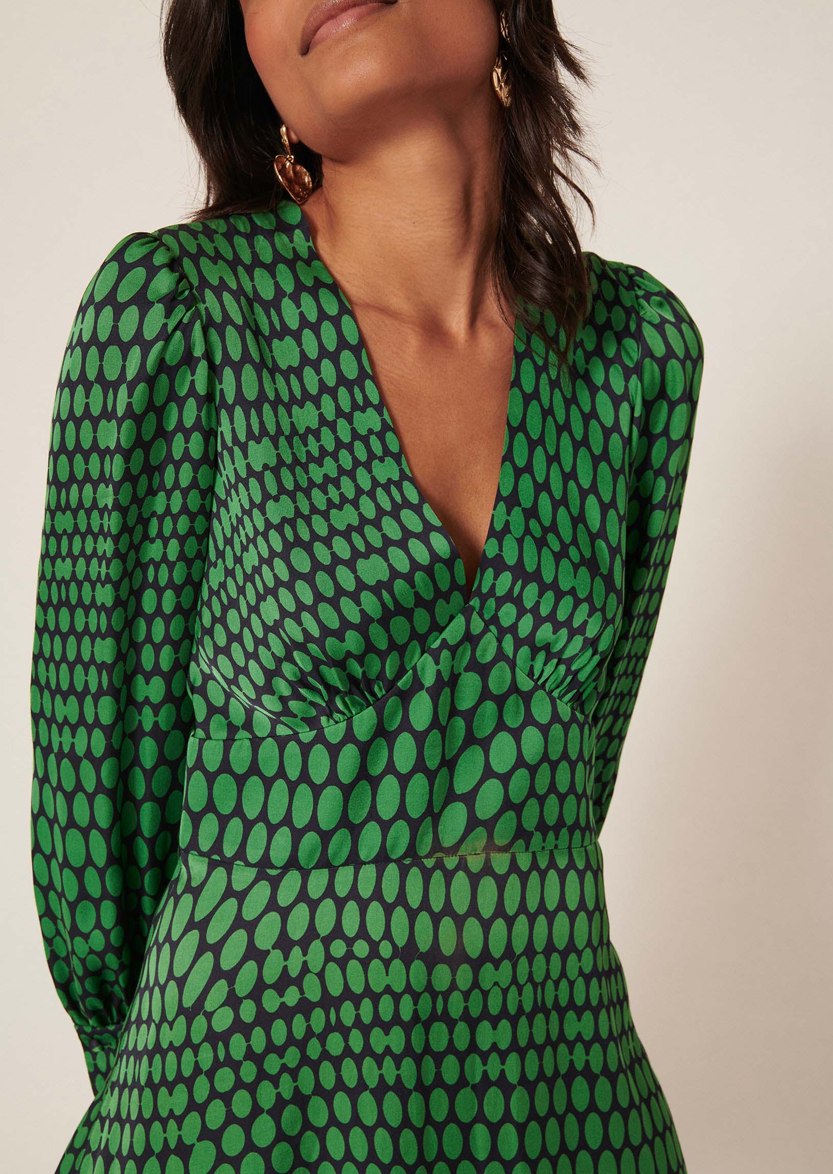 Robe Rain verte imprimé pois Faume - seconde main