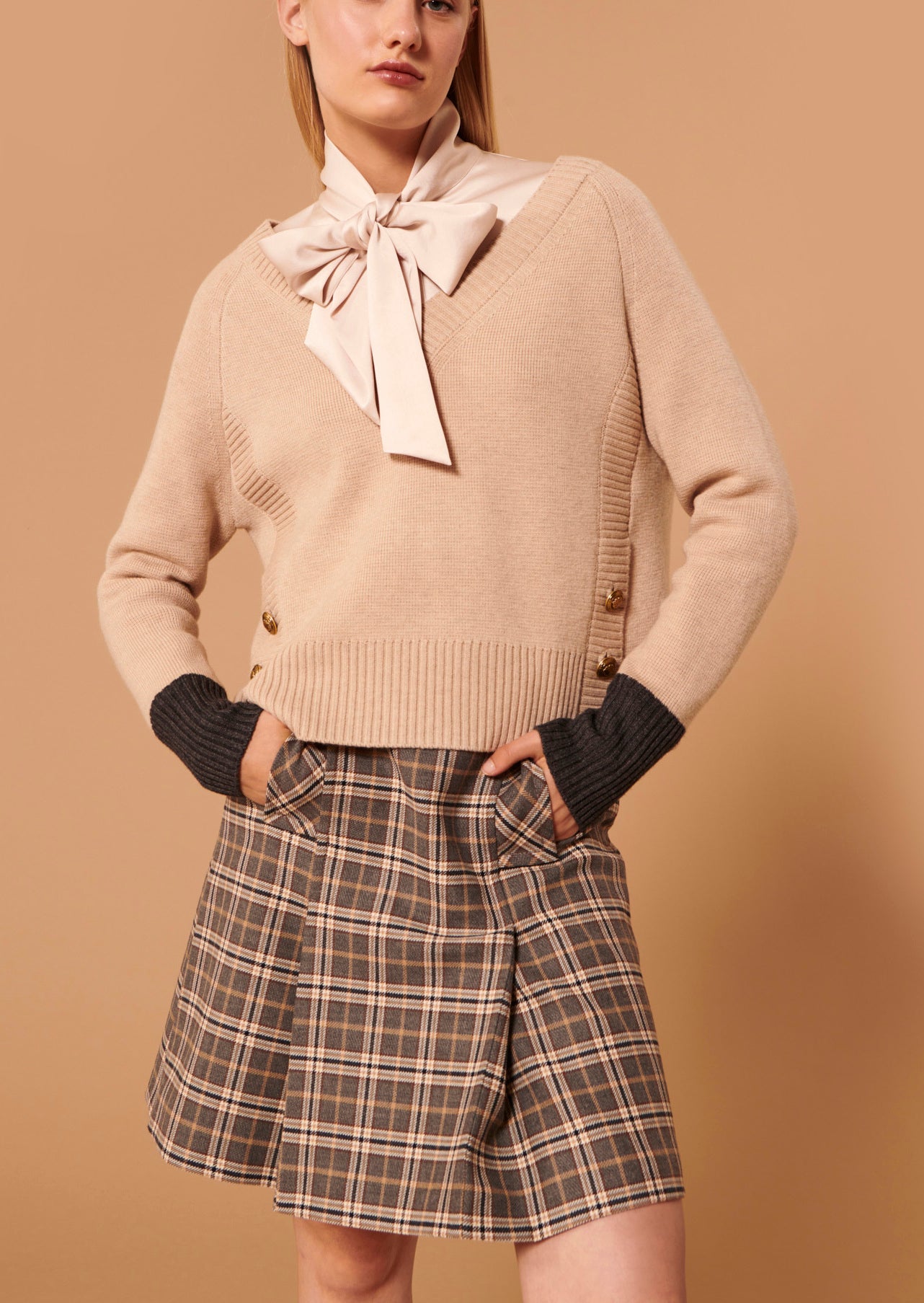 Pull Promesse beige en laine Faume - seconde main