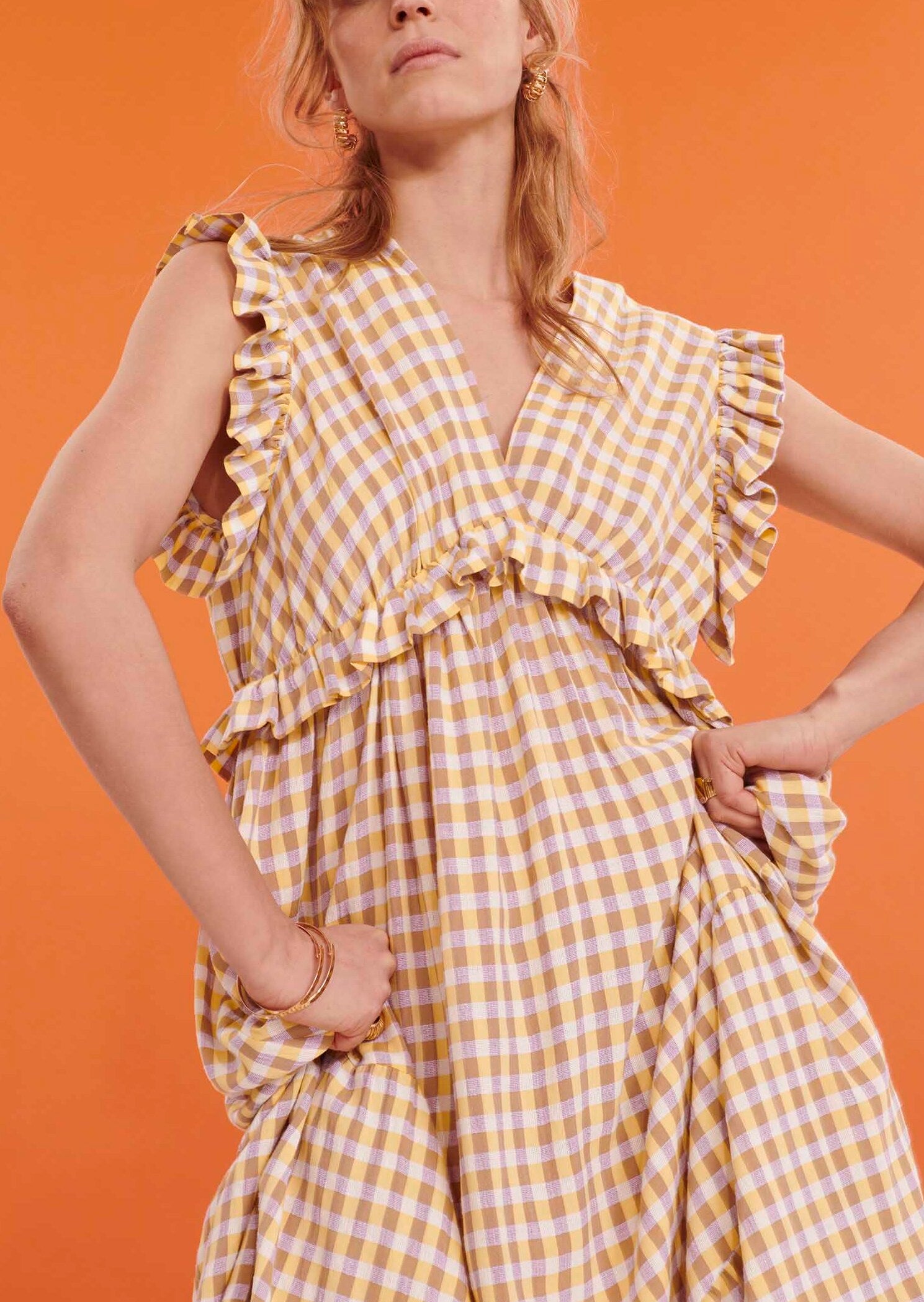 Robe Romi violette en vichy Faume - seconde main