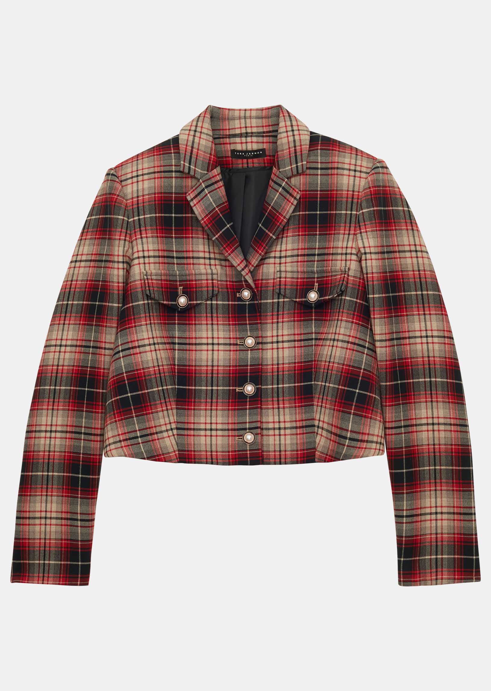 Veste Vivick rouge en tartan Faume - seconde main