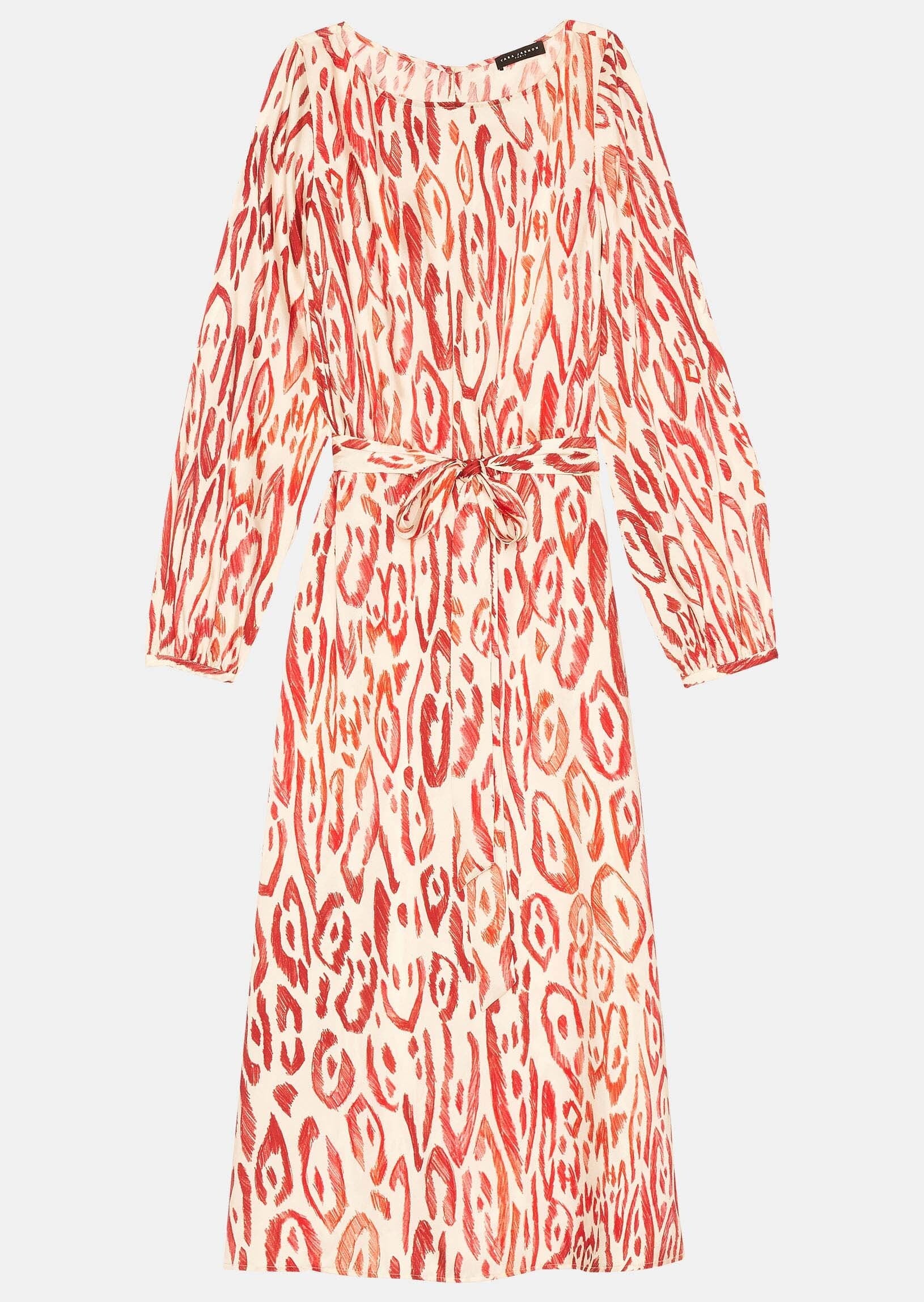 Robe Rilly écrue imprimé graphique léopard Faume - seconde main