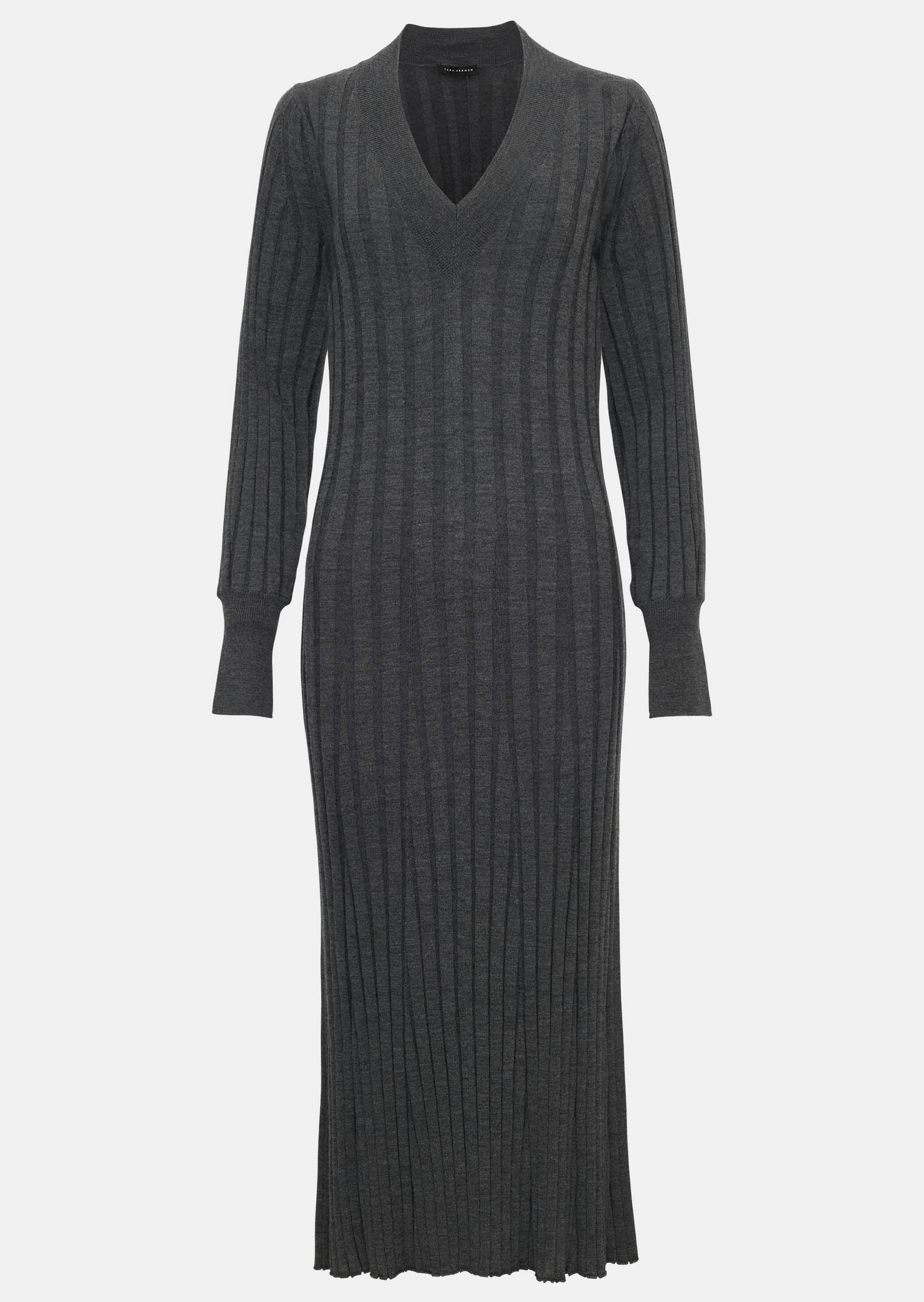 Robe Ryoka grise en laine merinos Faume - seconde main