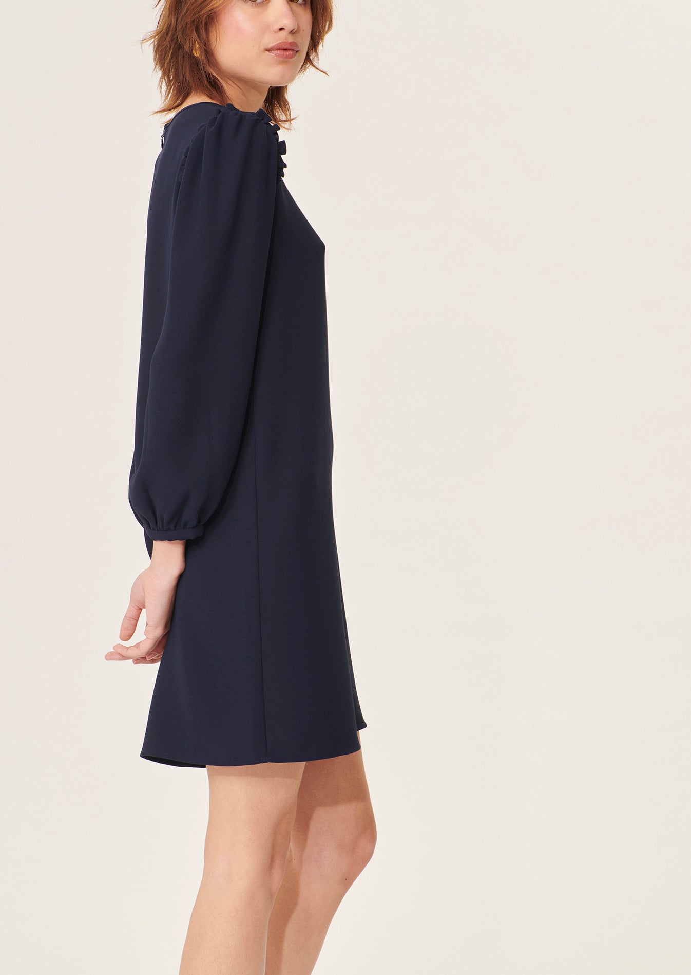 Robe Ruffa bleu nuit en crêpe Faume - seconde main