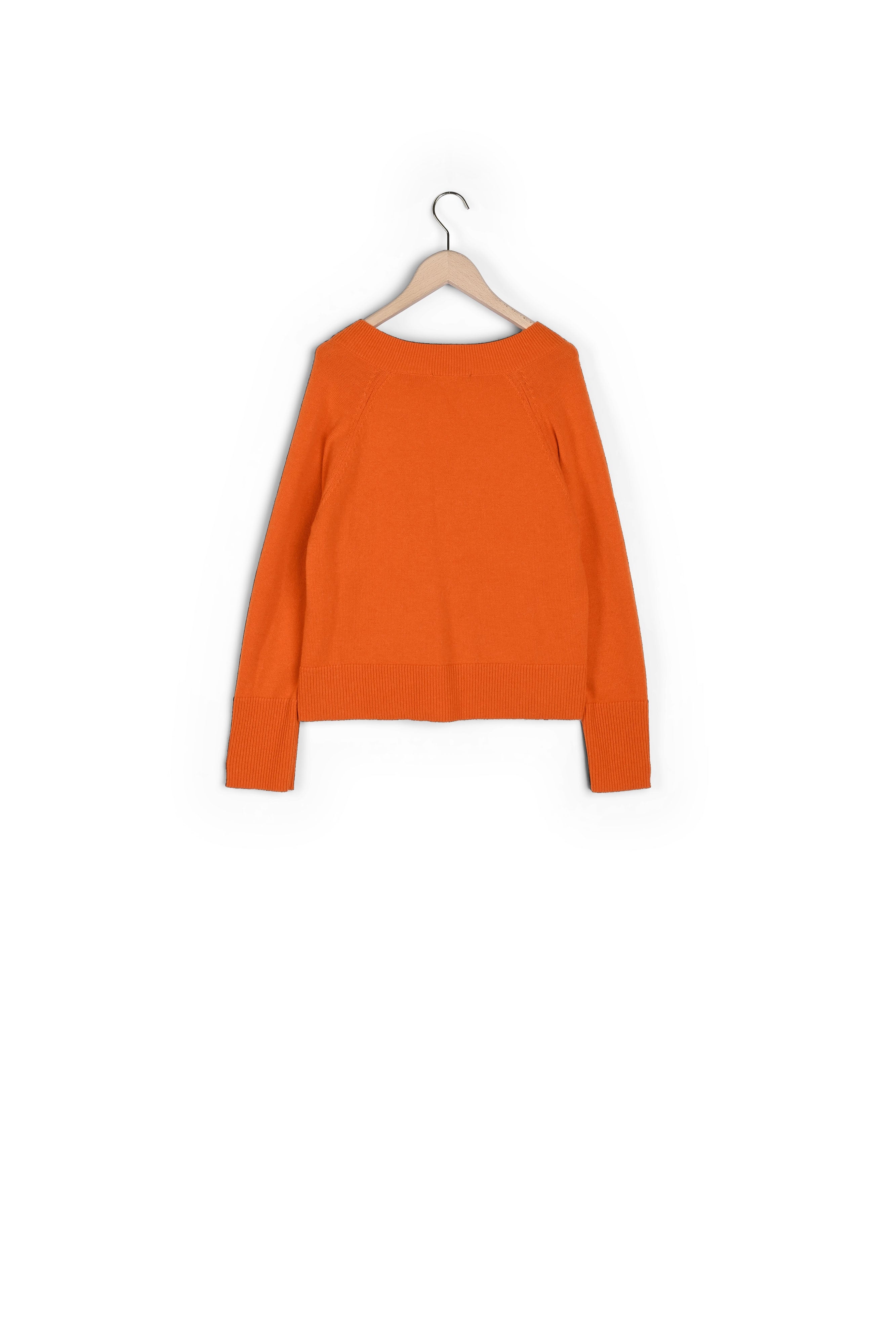 Pull Penelope orange en laine mérinos et alpaga Faume - seconde main