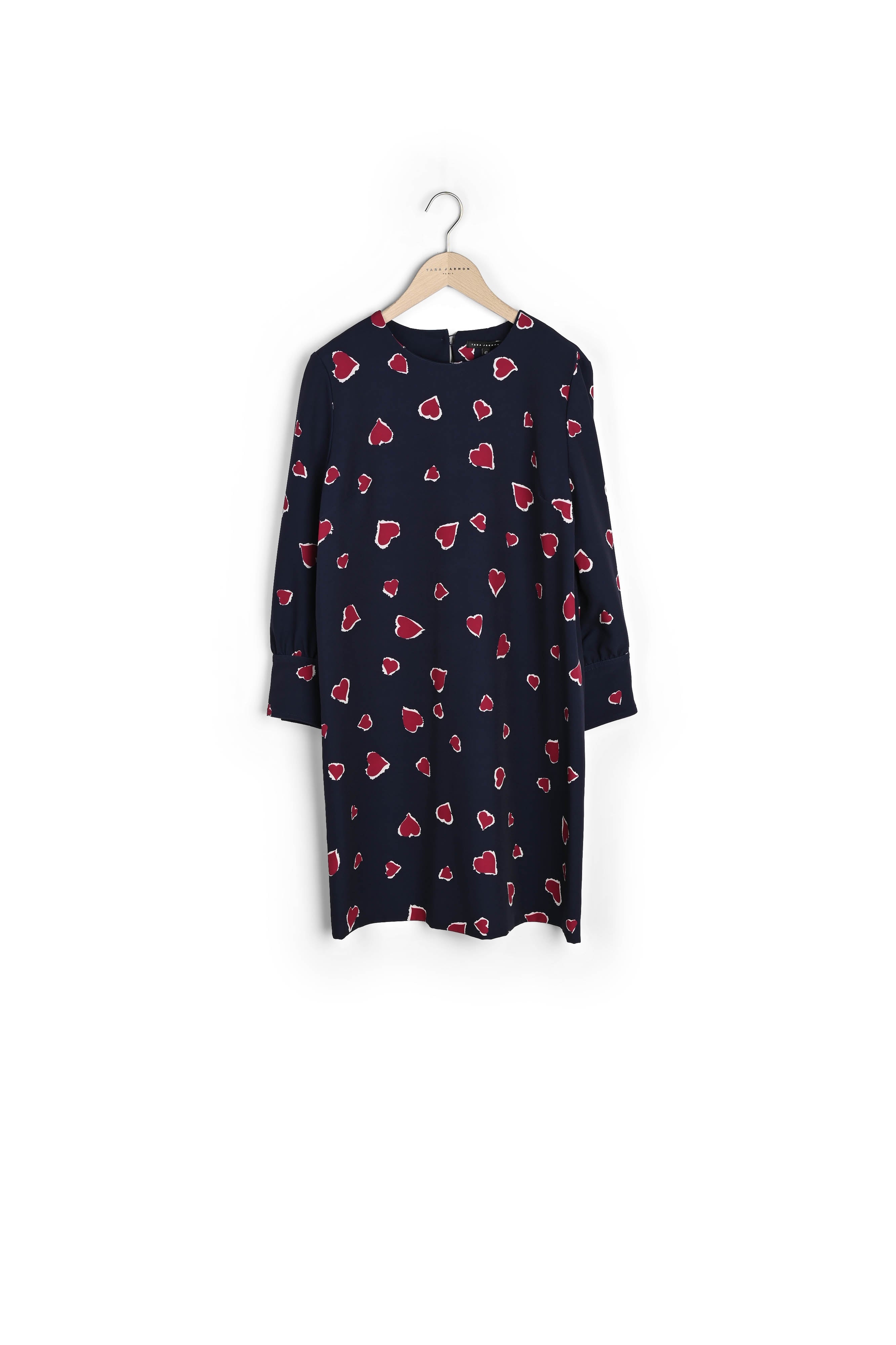 Robe Romina bleu nuit imprimé coeurs léopard Faume - seconde main