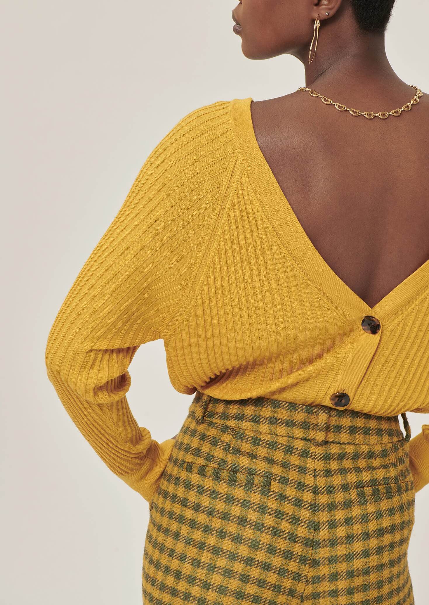 Gilet Gemma mordoré en merinos extrafin Faume - seconde main