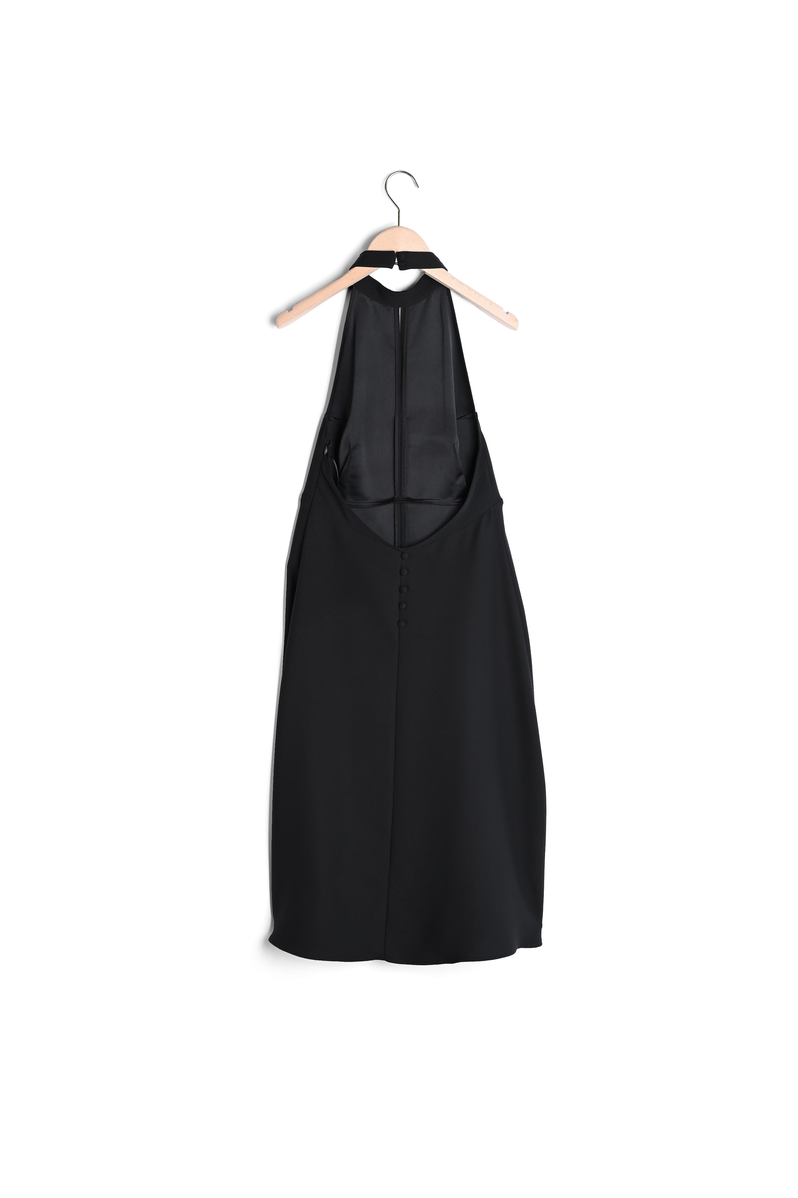 Robe Rosalicia noire en crêpe envers satin Faume - seconde main