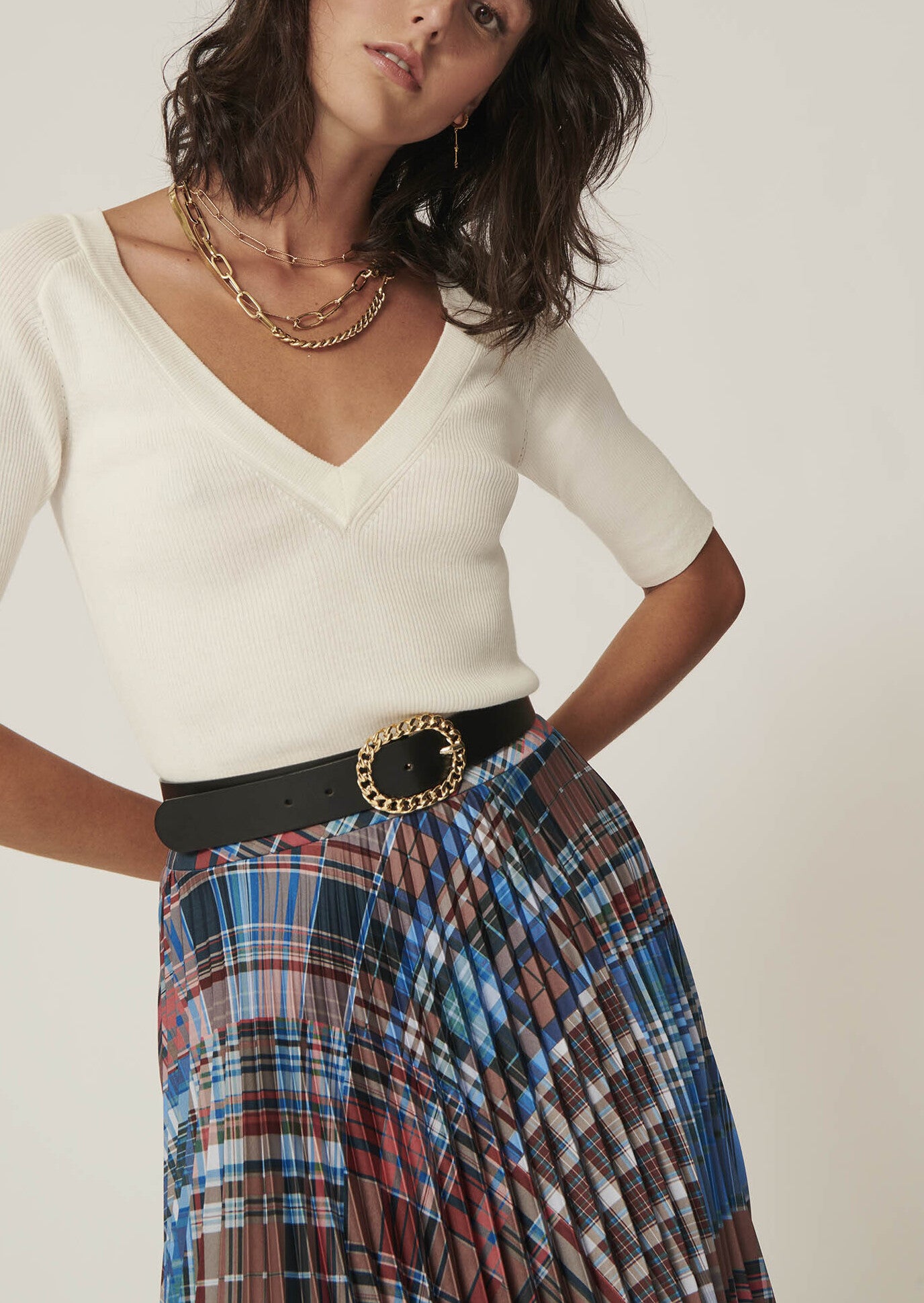 Pull Polina écru en coton extrafin Faume - seconde main