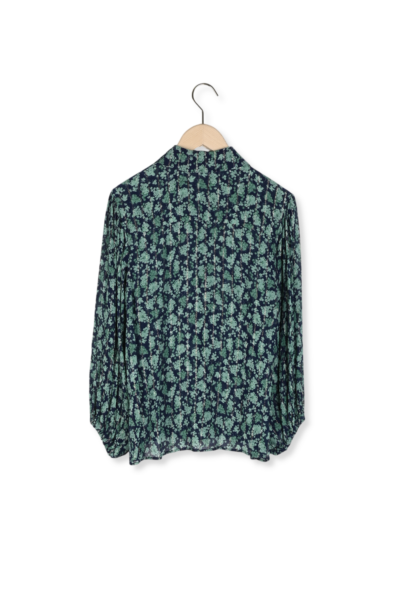 Chemise Taissa bleu nuit et verte imprimé myrtilles Faume - seconde main