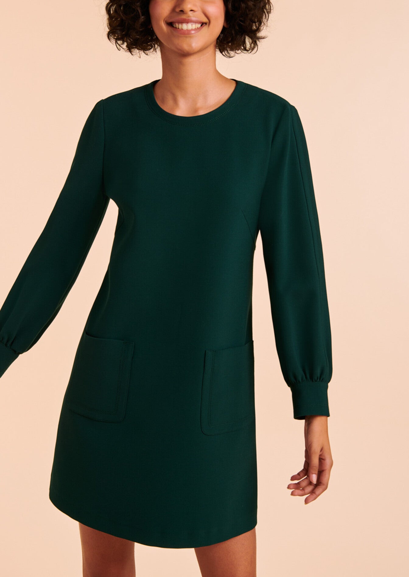 Robe courte vert bouteille en toile double Faume - seconde main