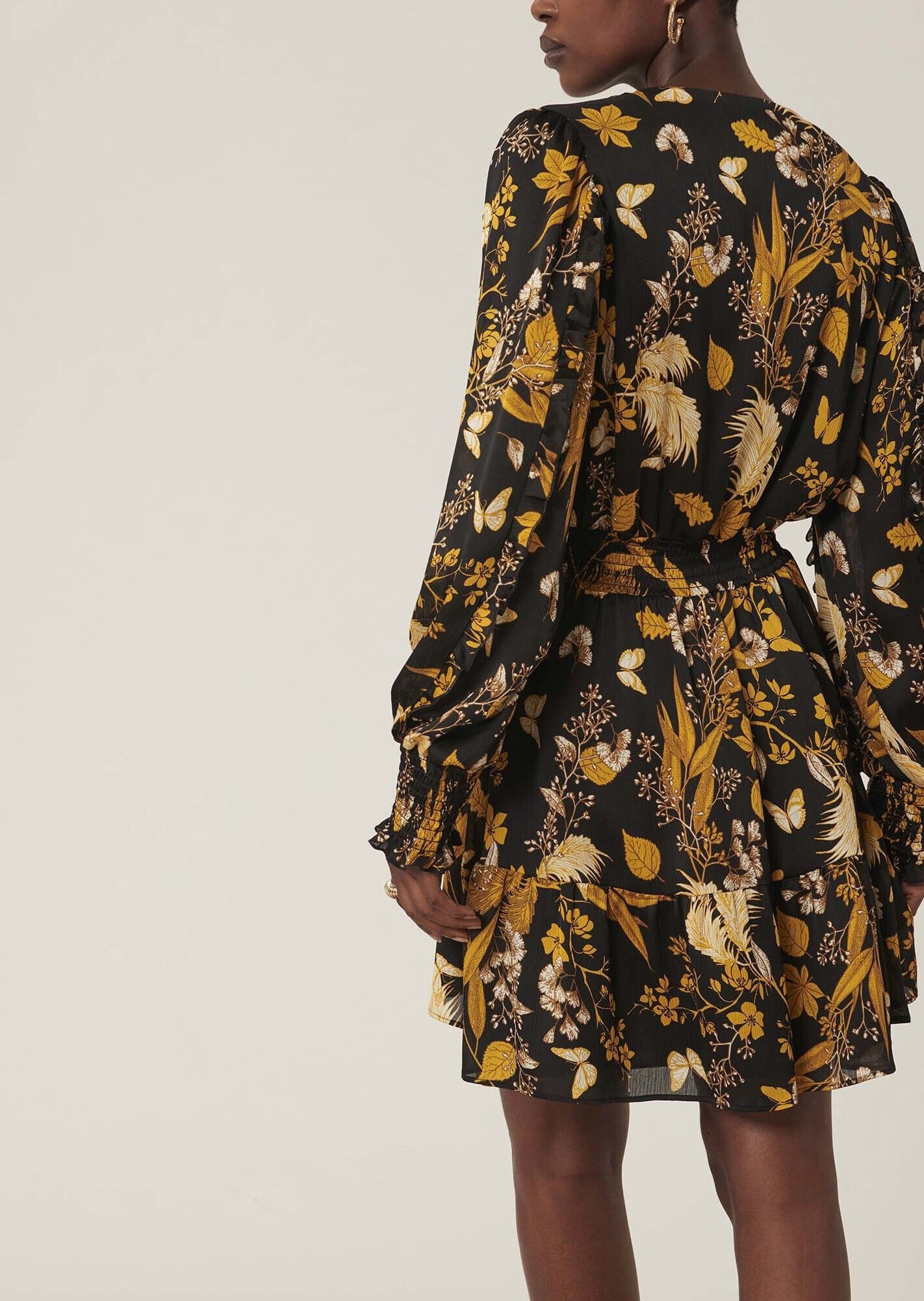 Robe Rhifen noire imprimé papillon de nuit Faume - seconde main