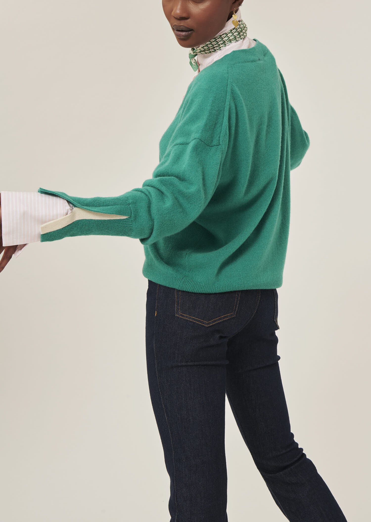 Pull Poudre émeraude en cachemire Faume - seconde main