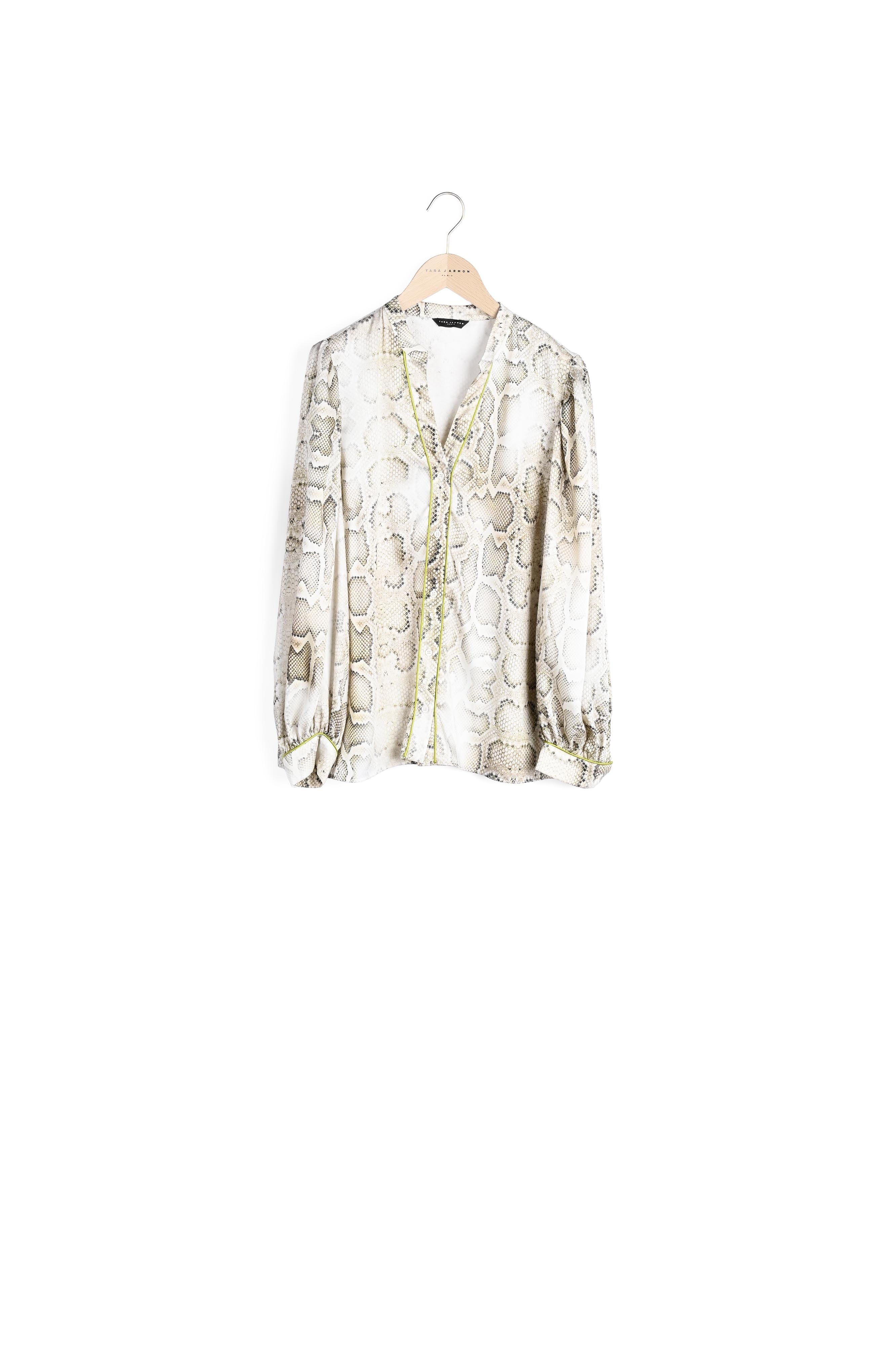 Chemise Claire écru imprimé python Faume - seconde main