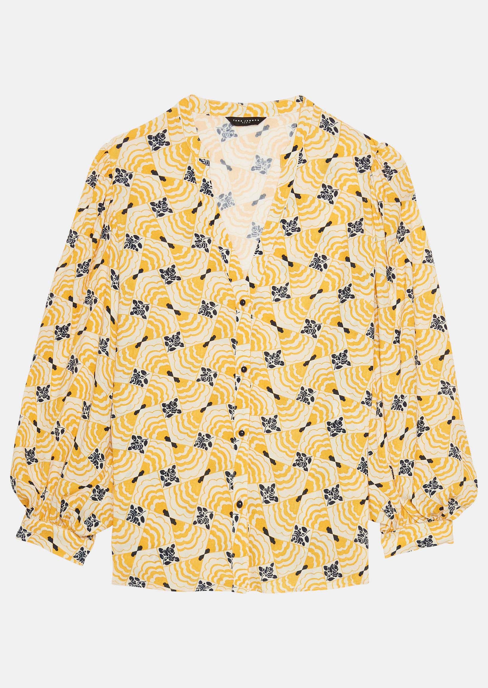 Chemise Constanza jaune imprimé fleuri Faume - seconde main