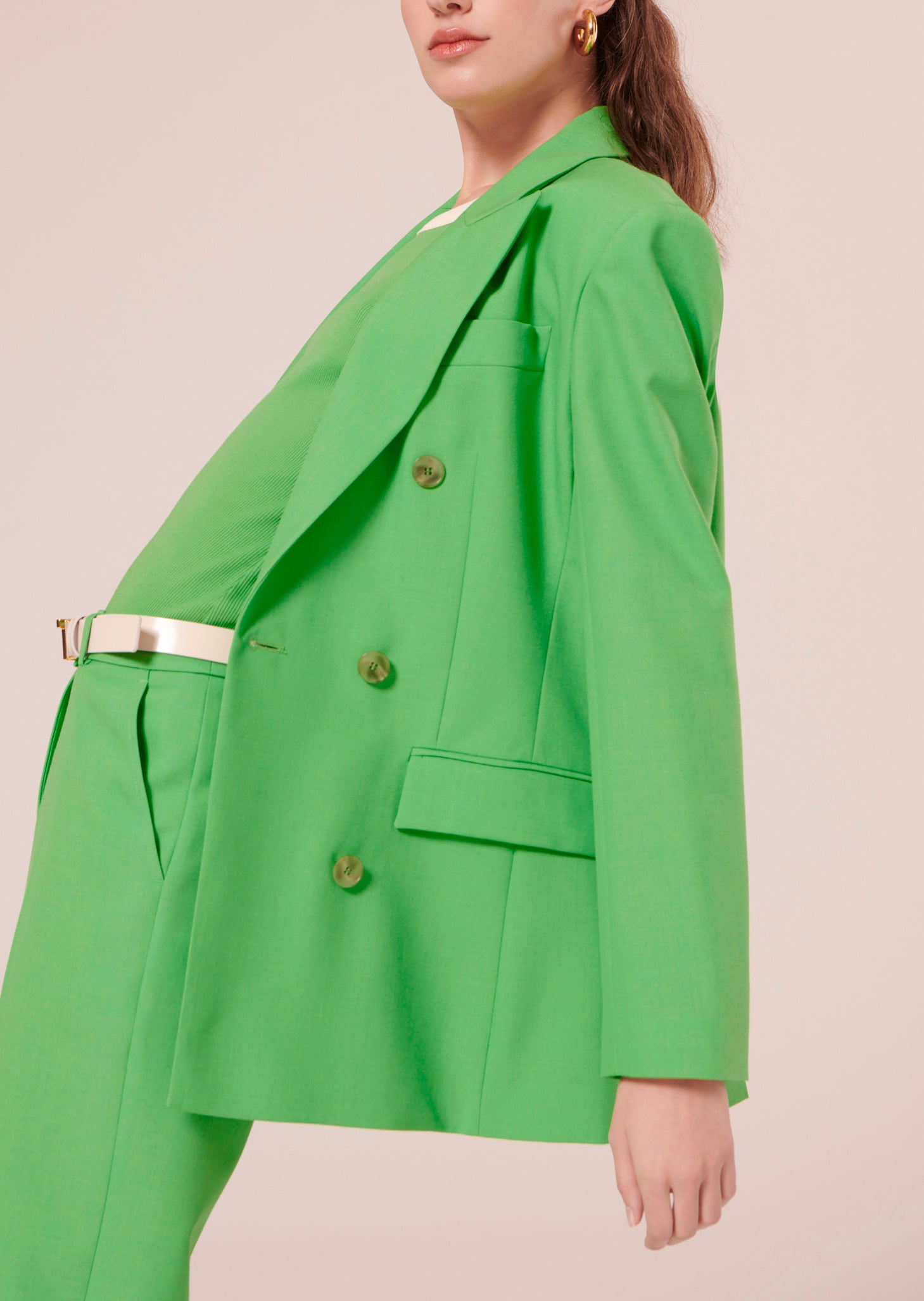 Veste Viola verte en laine froide Faume - seconde main