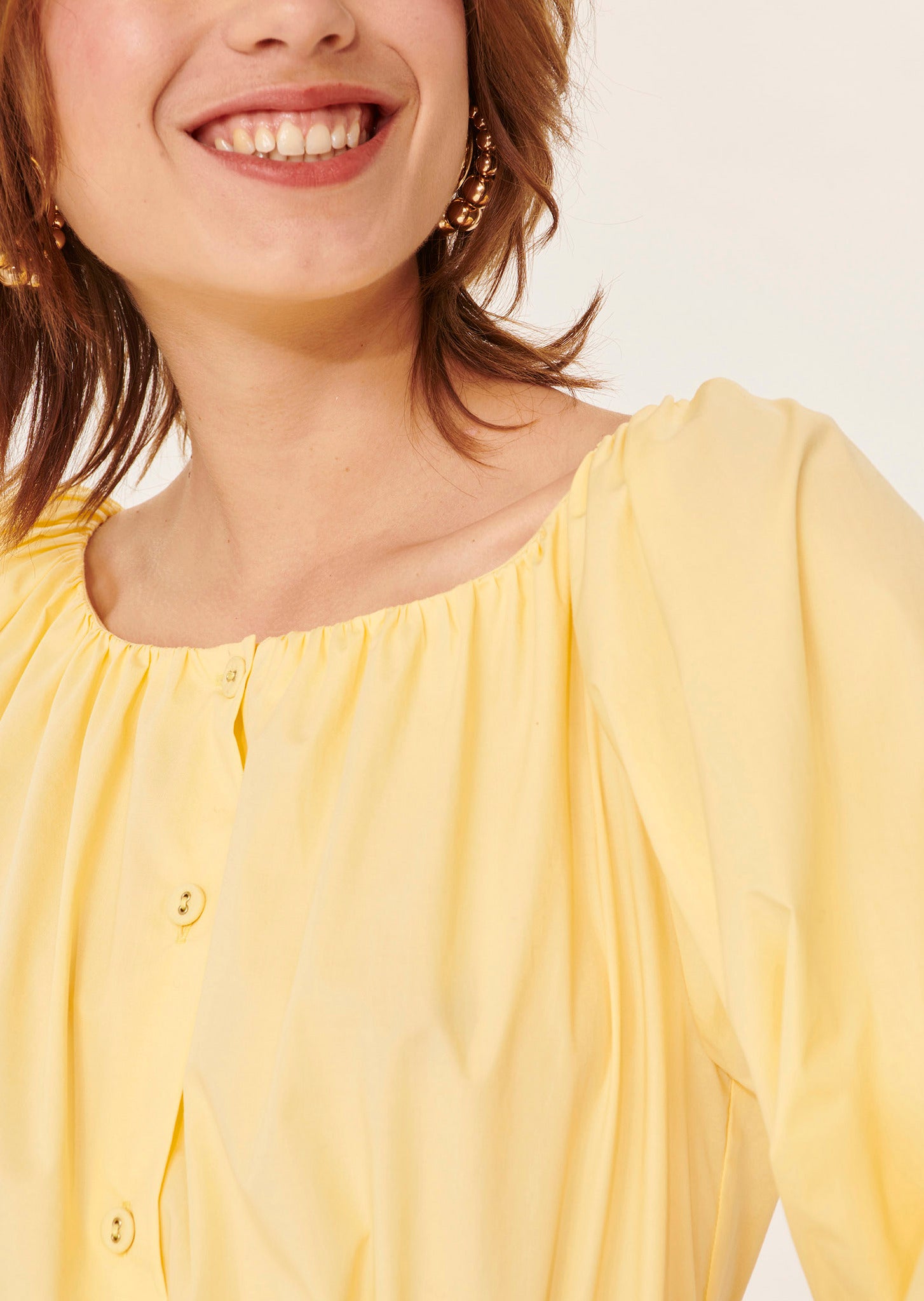 Chemise Cuba jaune pastel en popeline Faume - seconde main