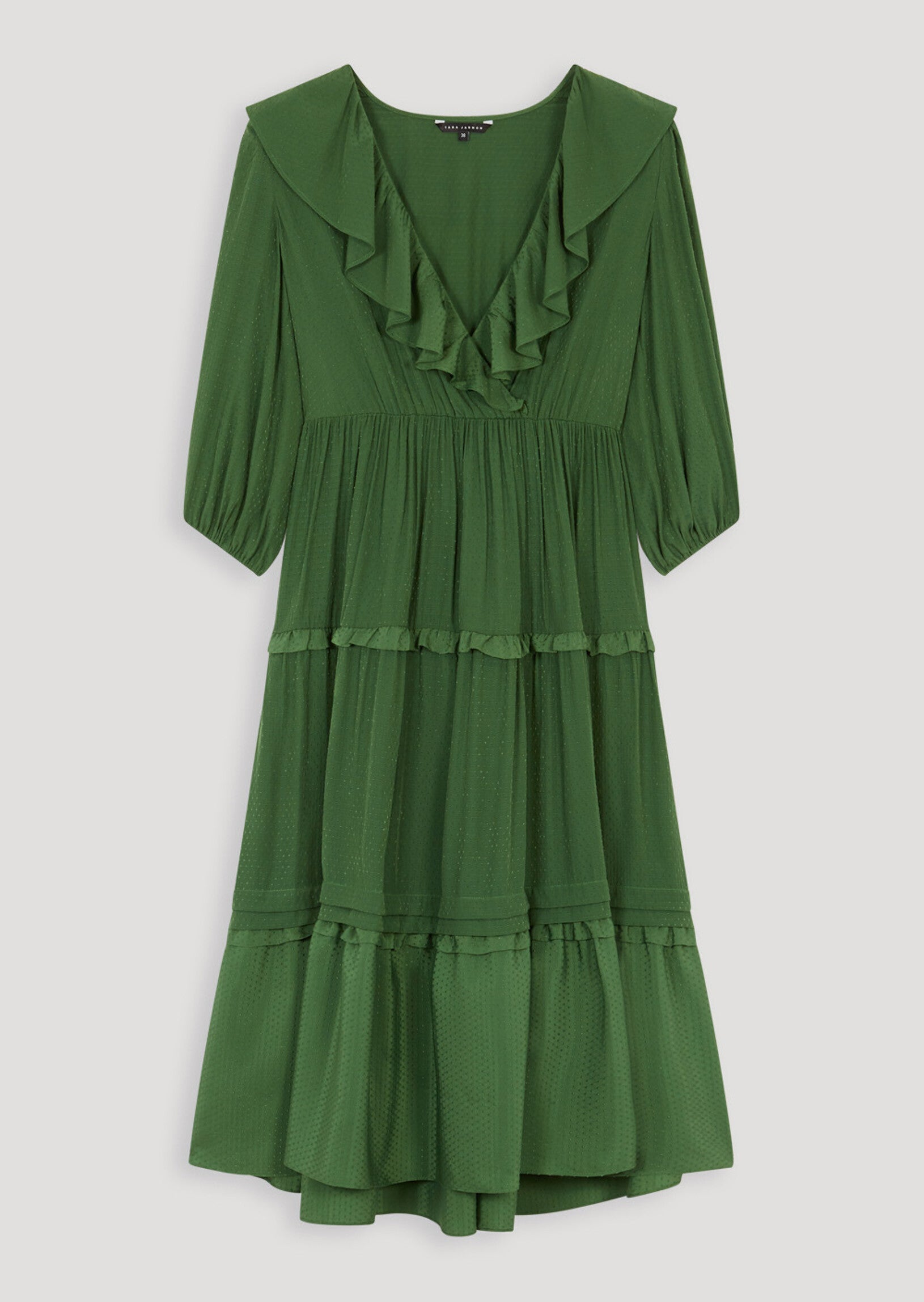 Robe verte à volants Faume - seconde main