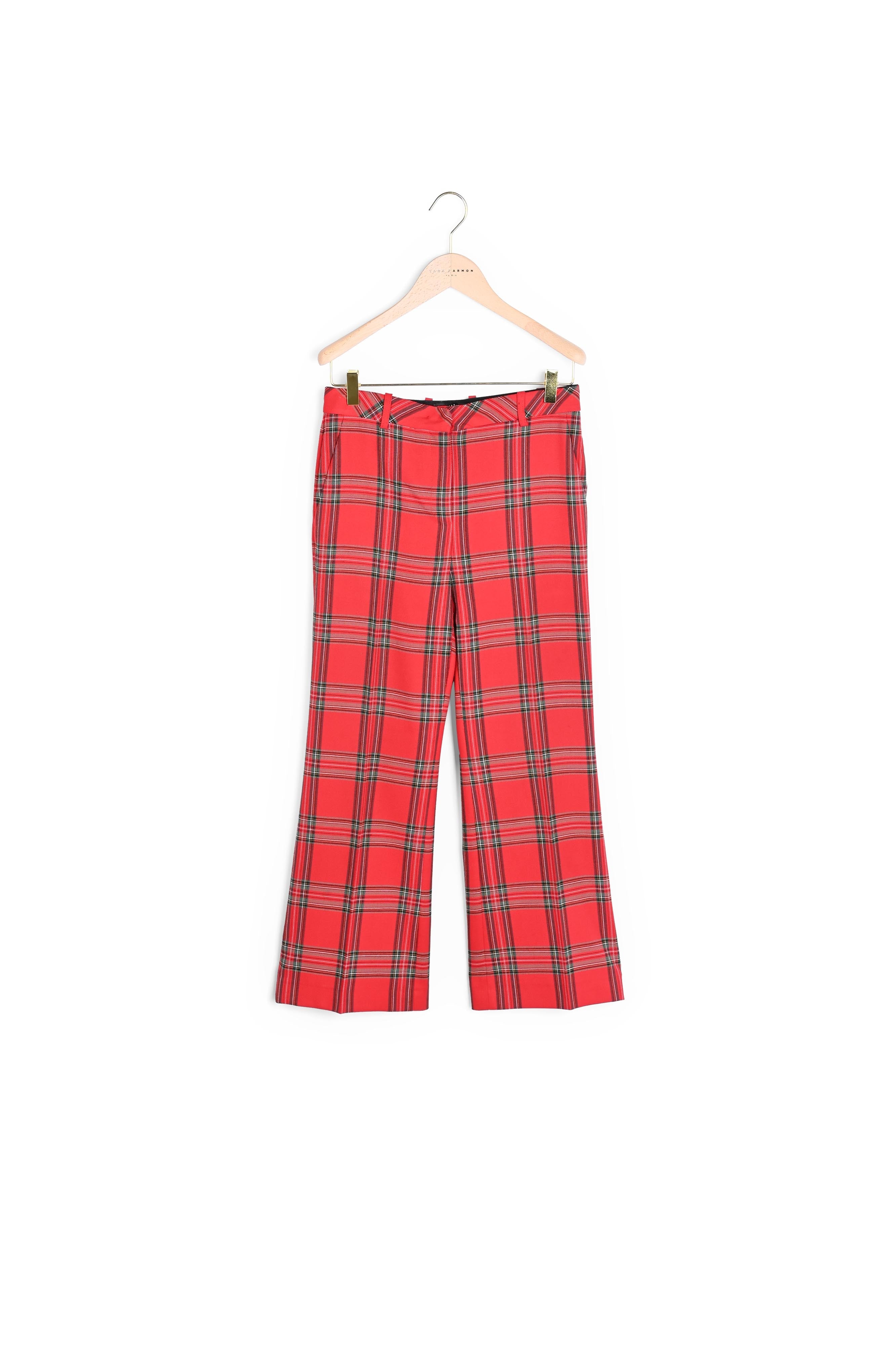 Pantalon Paris tartan à carreaux rouge Faume - seconde main